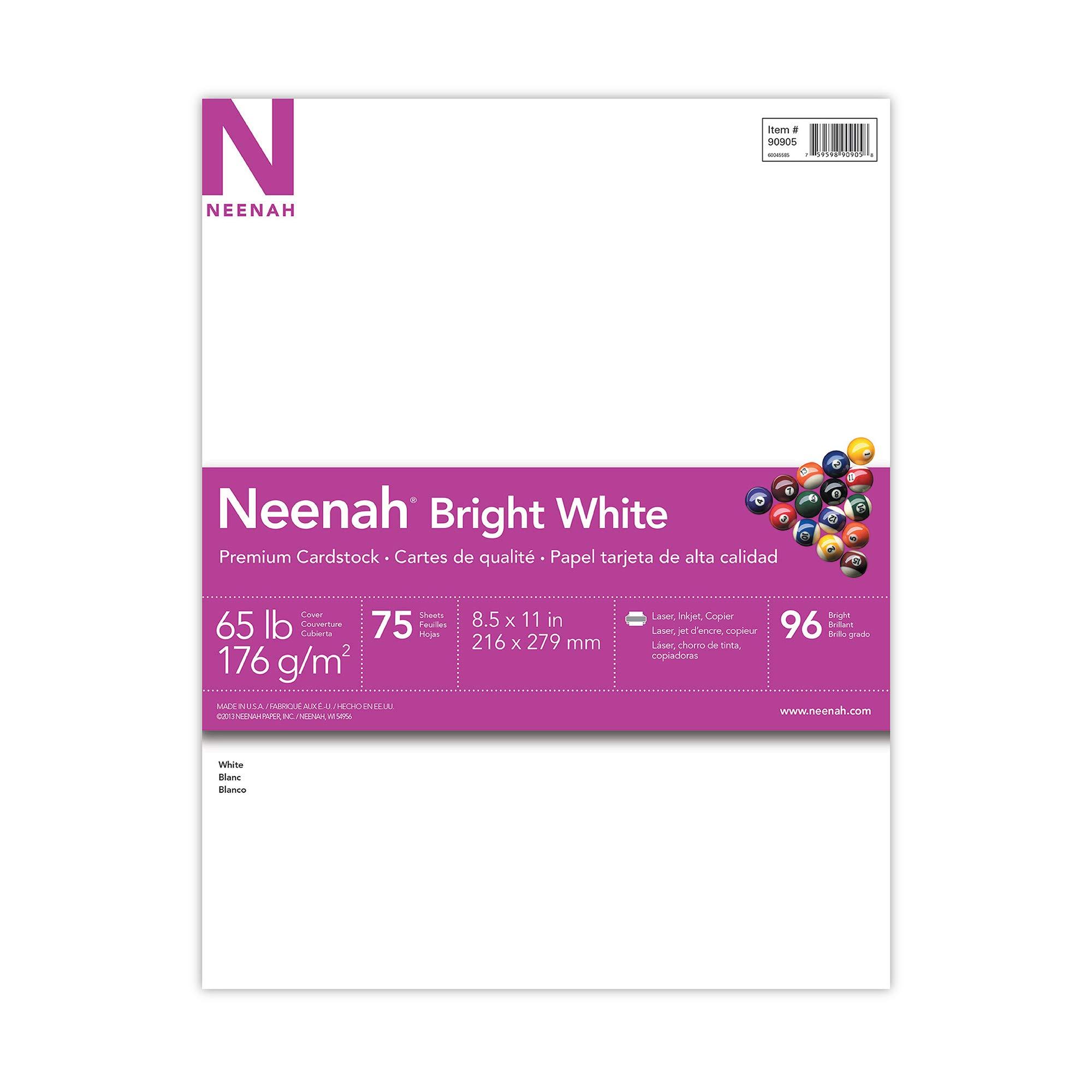 Astrobrights/Neenah Bright White Cardstock, 8.5" x 11", 65 lb/176 gsm, White, 75 Sheets (90905-02) - Packaging May Vary - Image 2