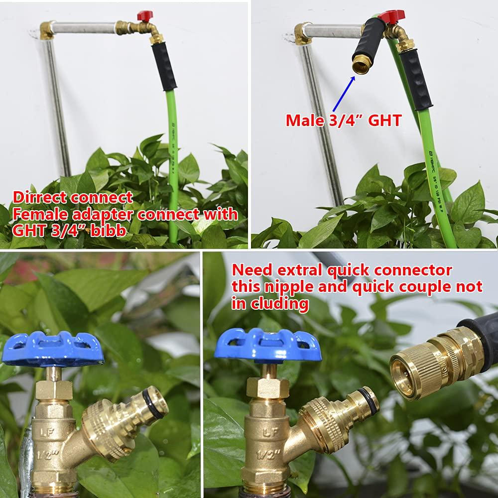 HQMPC Garden Hose 5/8"IDx20' Hose Durable PVC Non Kinking Heavy Water Hose with Brass Hose Fittings (20 FEET) - Image 4
