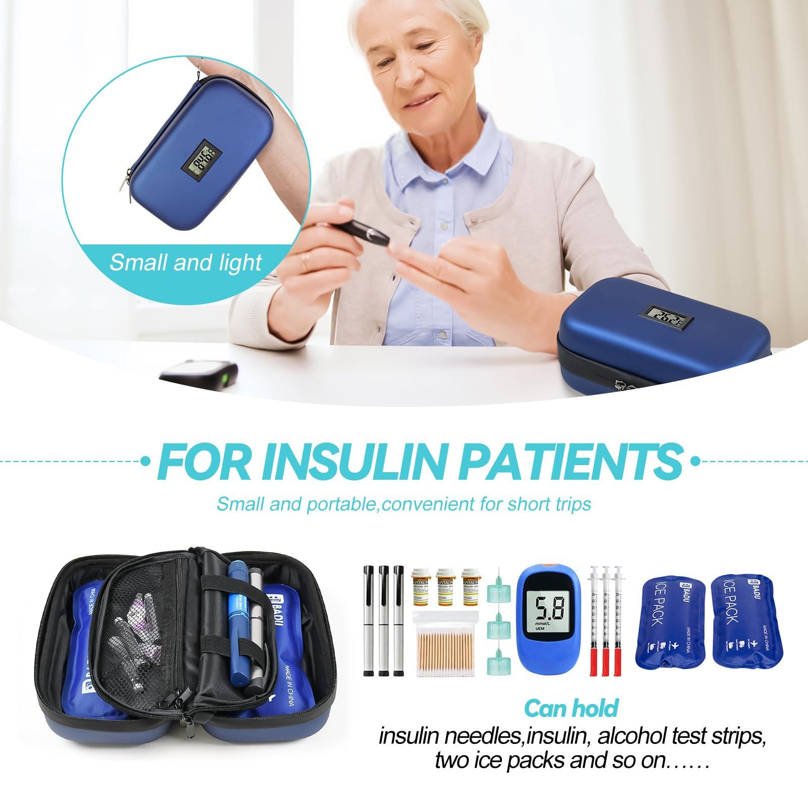 Gosemai Insulin Cooler Travel Case TSA Approved Medication Diabetic Cooler for Travel with Temperature Display Refrigerated Medicine Organizer Bag with 2 Ice Pack - Image 8