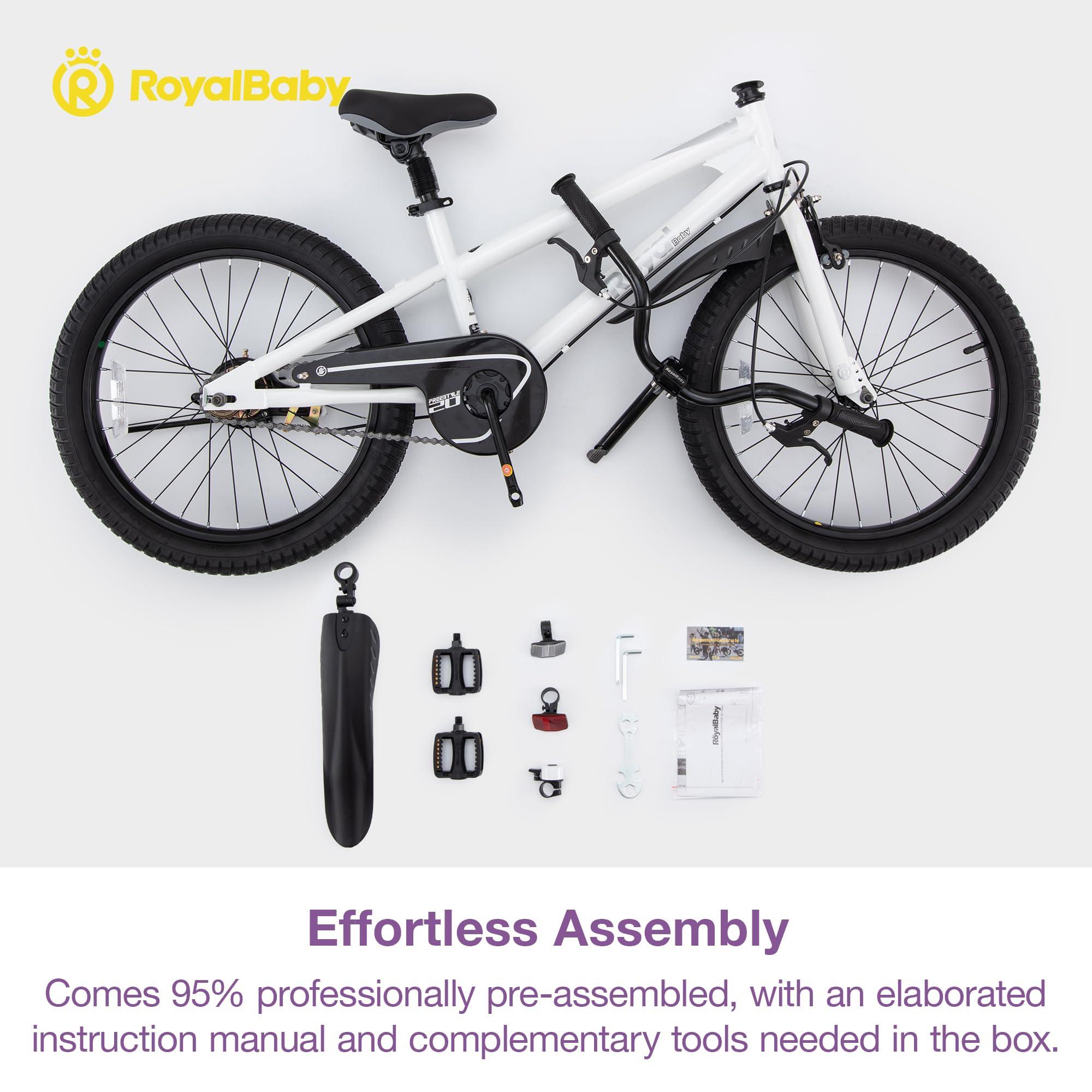 RoyalBaby Kids Bike EZ Balance to Pedal Dual Handbrake Toddlers Boys Girls Bicycle 12-20 Inch for Age 3-10 Years - Image 3