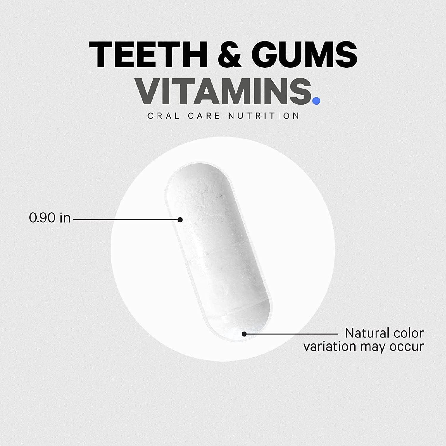 Codeage Teeth & Gums Vitamins + Oral Probiotics Supplement for Mouth - Whole Food Calcium, Collagen, Potassium, Vitamin C, D3, K2, Zinc – Oral Care & Dental Multivitamin Supplements - 90 Capsules - Image 8