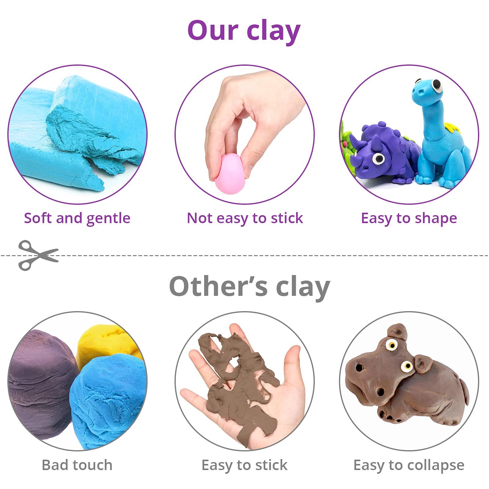 Air Dry Clay, 36 Colors Modeling Clay Kit with 3 Sculpting Tools, Magic Foam Clay for Kids and Adults, DIY Molding Clay Gift for Boys and Girls - Image 4