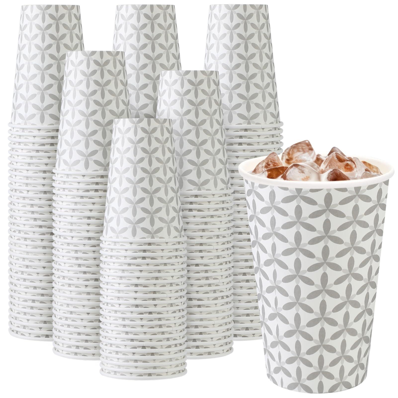Lamosi 180 Pack 16 oz Coffee Cups, Paper Coffee Cups 16 oz, Disposable Coffee Cup, Leakproof Hot Drink Cups for Cafe, Office, Party
