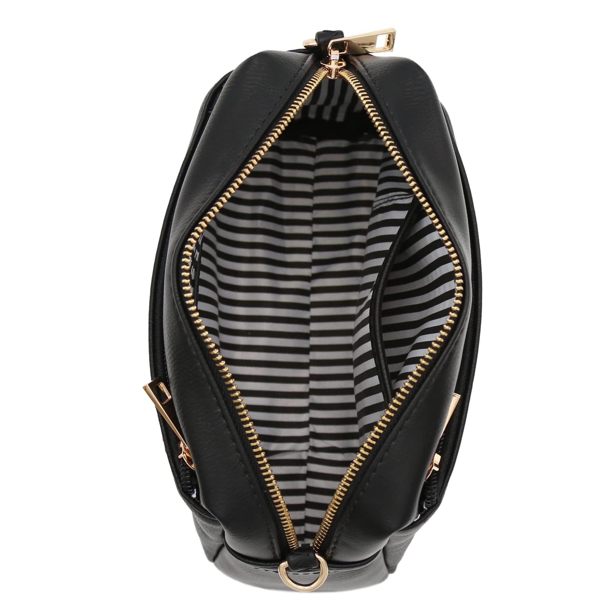FashionPuzzle Triple Zip Small Crossbody Bag - Image 5