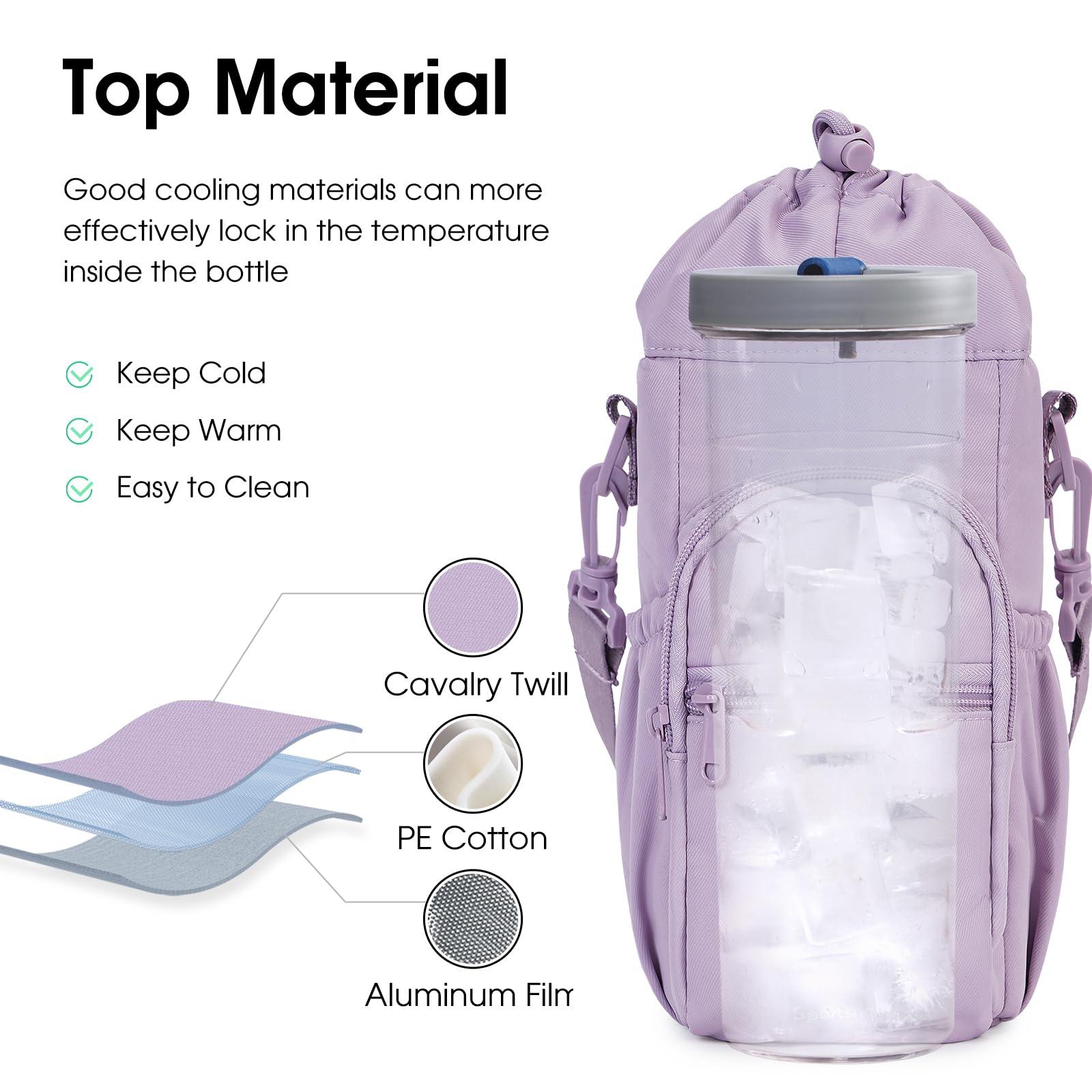 sportsnew Water Bottle Holder with Strap 32oz 40oz Insulated Water Bottle Carrier Sling Bag with Phone Pocket Crossbody - Image 3