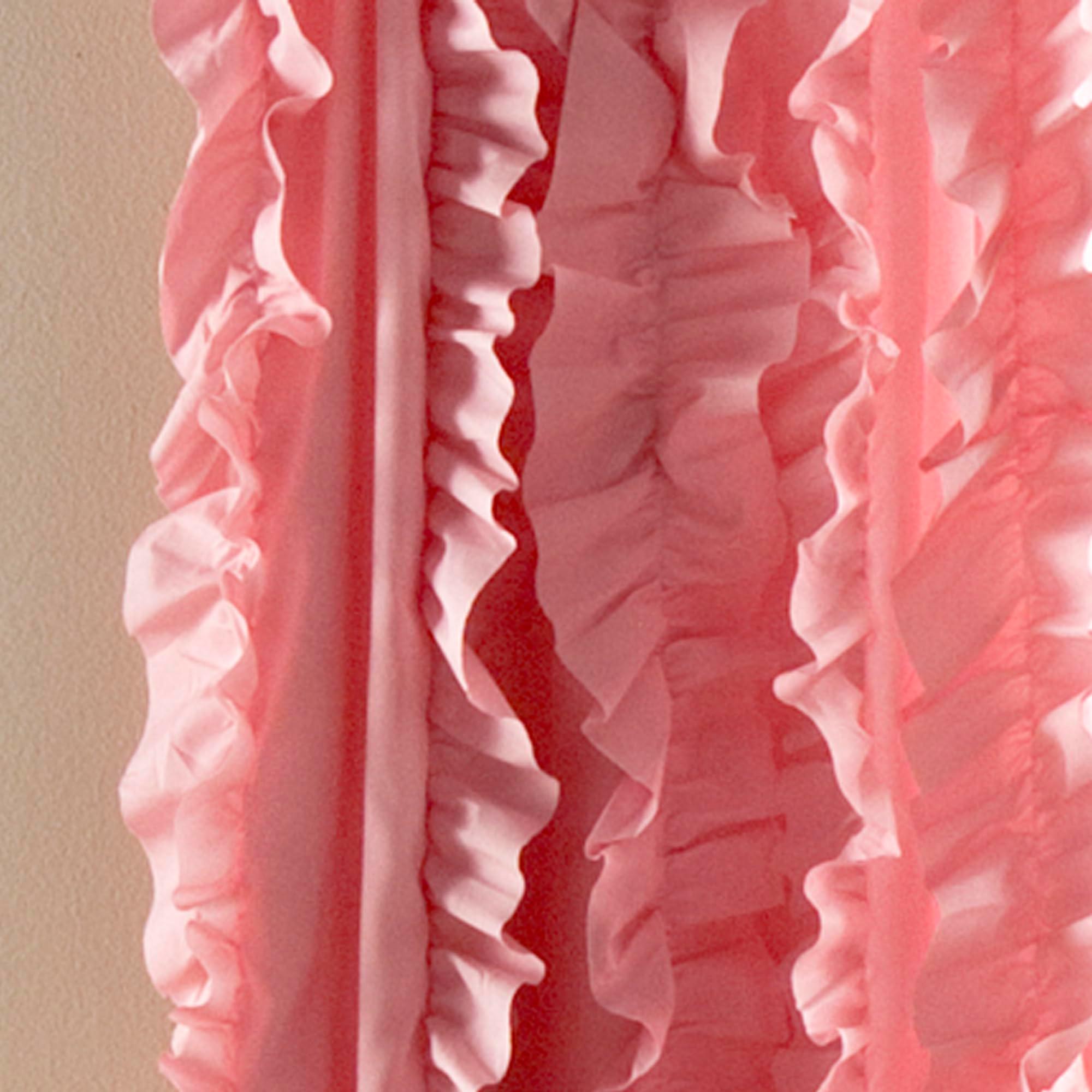 Lush Decor Belle Vintage Chic Window Curtain Panel for Living, Dining Room, Bedroom (Single Curtain), 54"W x 84"L, Pink - Image 6