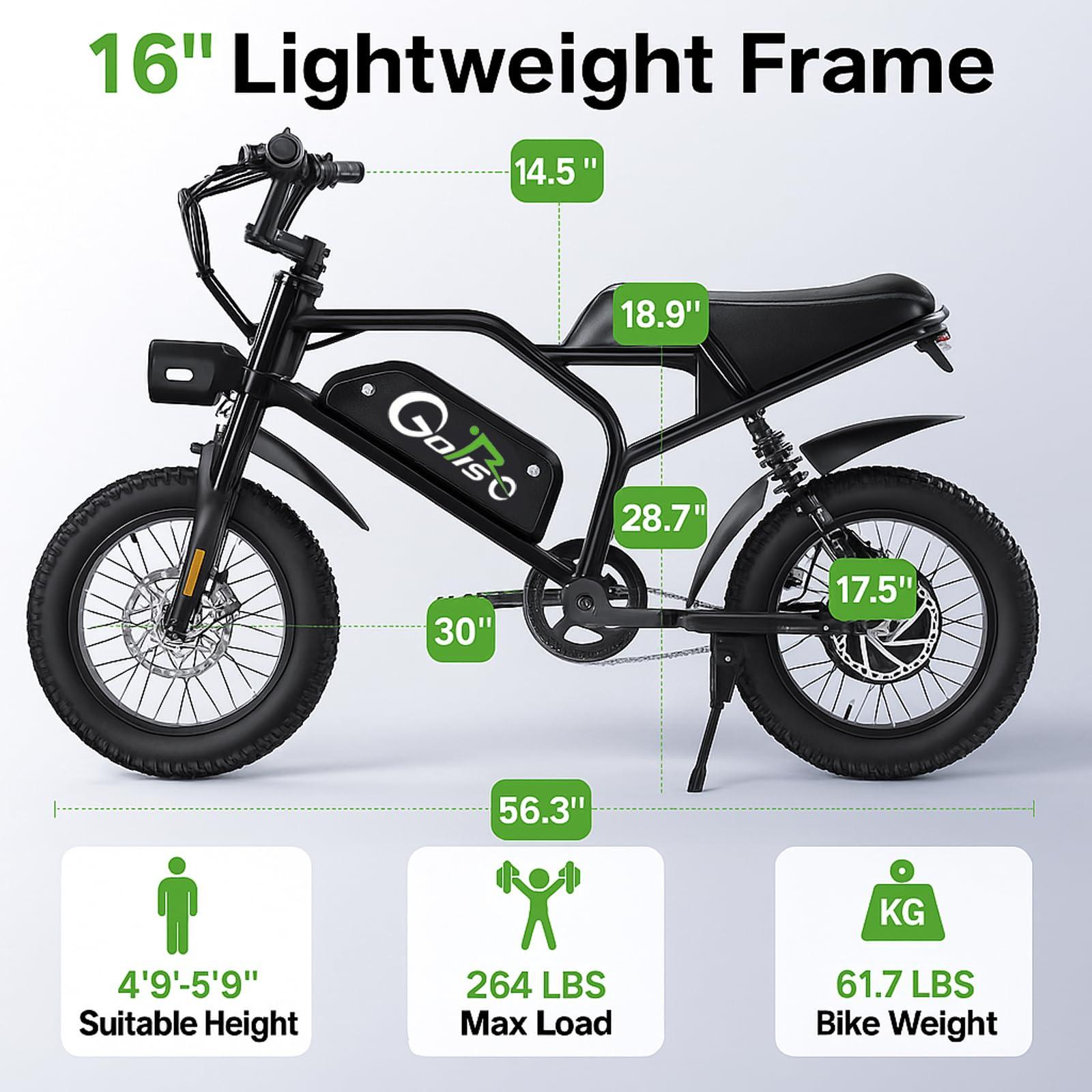Electric Bike for Adults – Peak 750 Motor 65Nm Torque, 48V 15Ah Removable Battery, Color Display, 3 Riding Modes, Lightweight Ebike 264 lbs Load, Full Suspension Electric Bicycle - Image 5