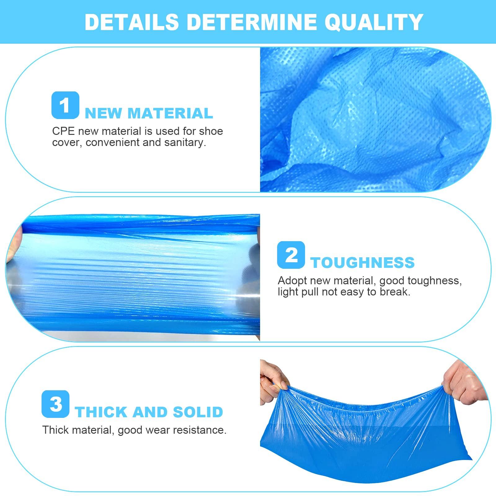 200Pcs/100Pairs Waterproof Shoe Covers Disposable Non Slip, Disposable Shoe Covers for Indoors, Premium Shoes Protectors Boot Covers, CPE Plastic Shoe Booties for Shoes Covers, Fit All Men&Women DHOOZ - Image 5