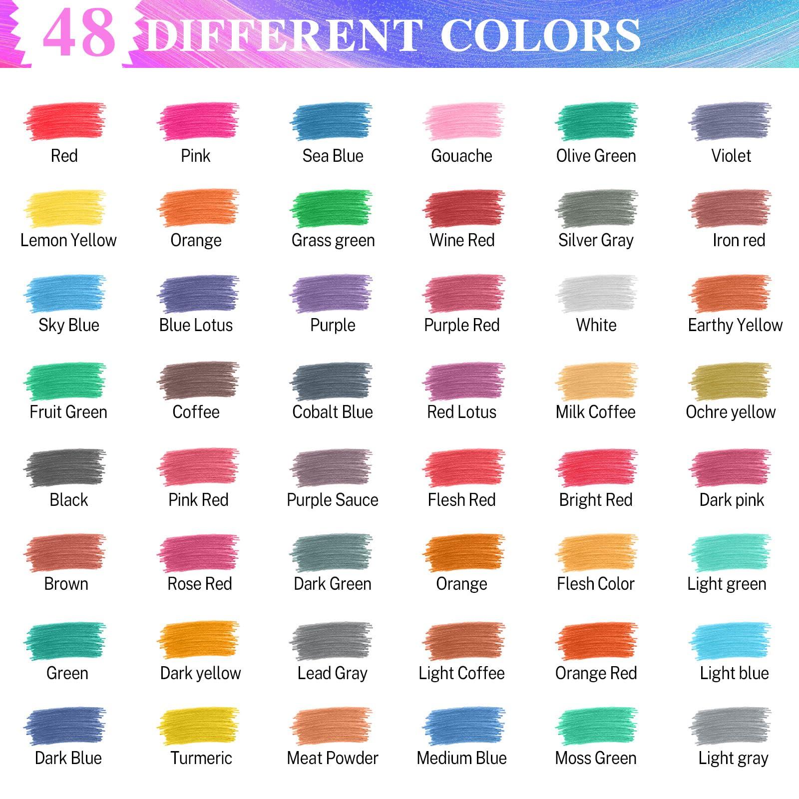 SRISE Colored Pencils for Adult Coloring Books, 48 Colored Pencil Set for Artist Sketching Drawing Pencils ＆ Supplies, Pre-sharpened Coloring Pencils Set for Beginners, Art Supplies for Drawing - Image 5