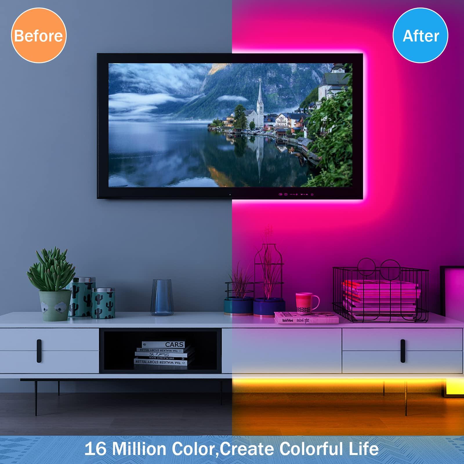 KEELIXIN 65.6ft LED Lights for Bedroom, Music Sync RGB LED Strip Lights with APP & Remote Control, Luces LED para Cuarto, Bluetooth LED Lights for Room, Home Decoration - Image 9