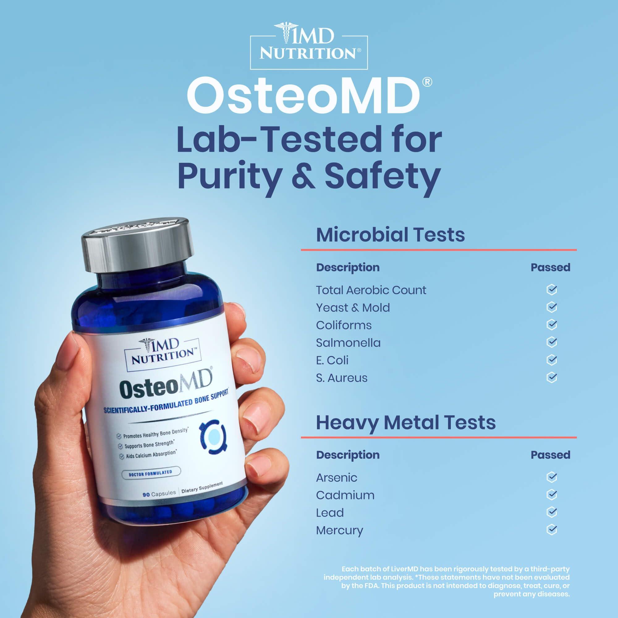 1MD Nutrition OsteoMD for Comprehensive Support - Supplement for Women and Men - Promote Density w/Vitamin D - Hydroxyapatite w/Vitamin D3 & K2-90 Capsules - Image 4