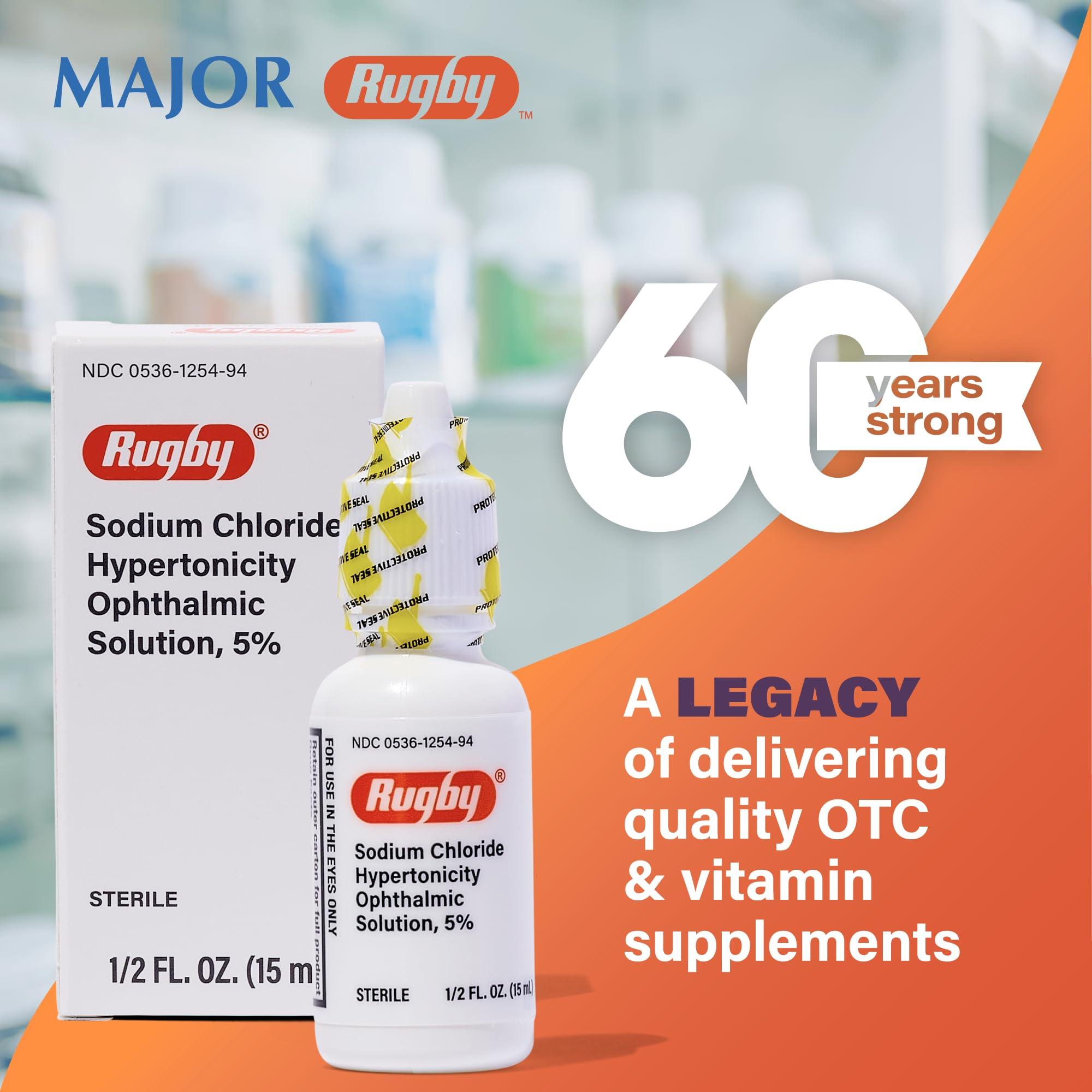 Rugby Sodium Chloride Hypertonicity Ophthalmic Eye Solution 5% - Sodium Chloride Eye Drops for Temporary Corneal Edema Symptom Support - Alcohol-Free - 0.5 Fl. Oz. - Image 6