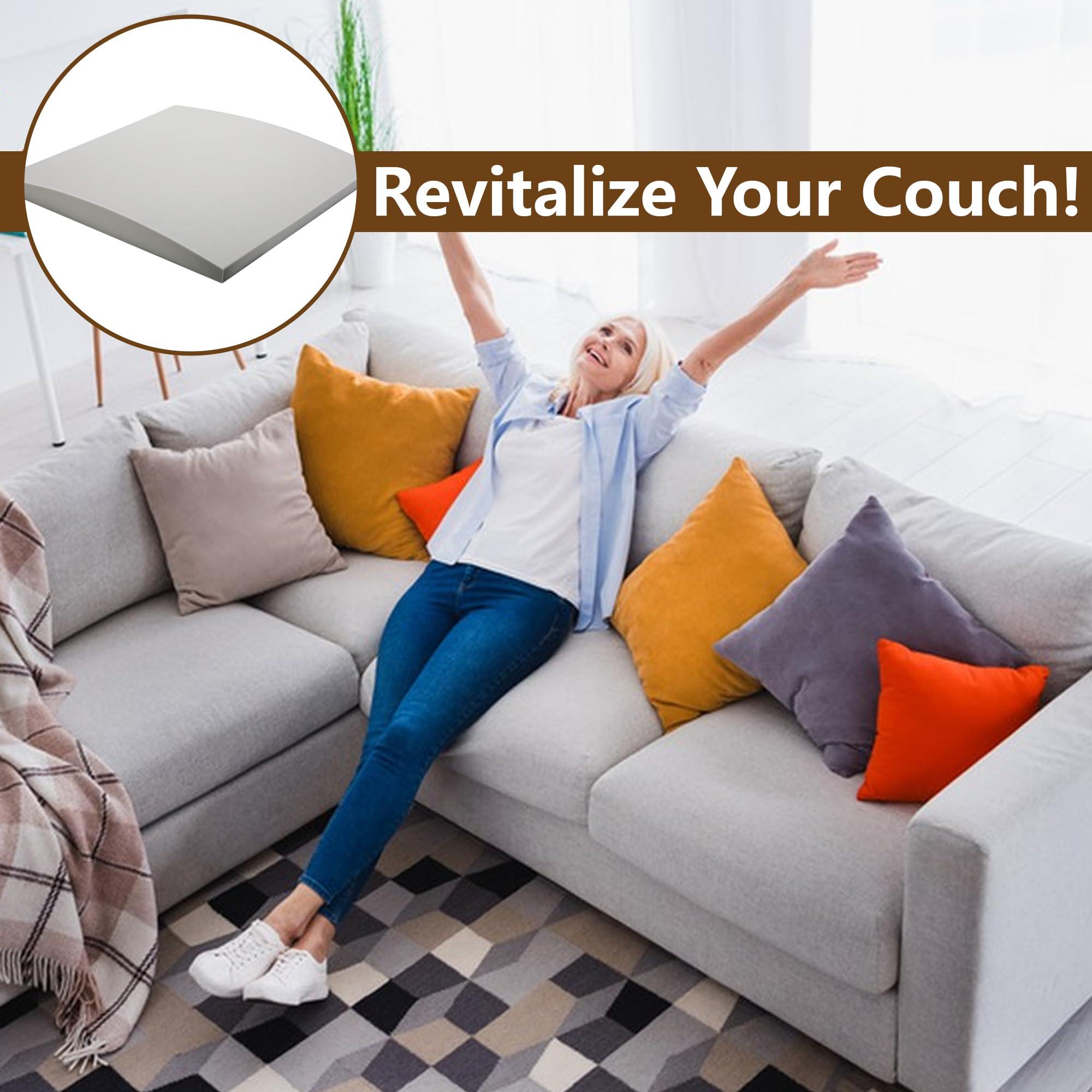 moonoom 22"x22" Couch Cushion Support, Grey Sofa Cushion Sagging Repair, Curved High Density Foam Replacement for Furniture Sagging Seat Sectional Loveseat Chair (3 Pcs) - Image 5