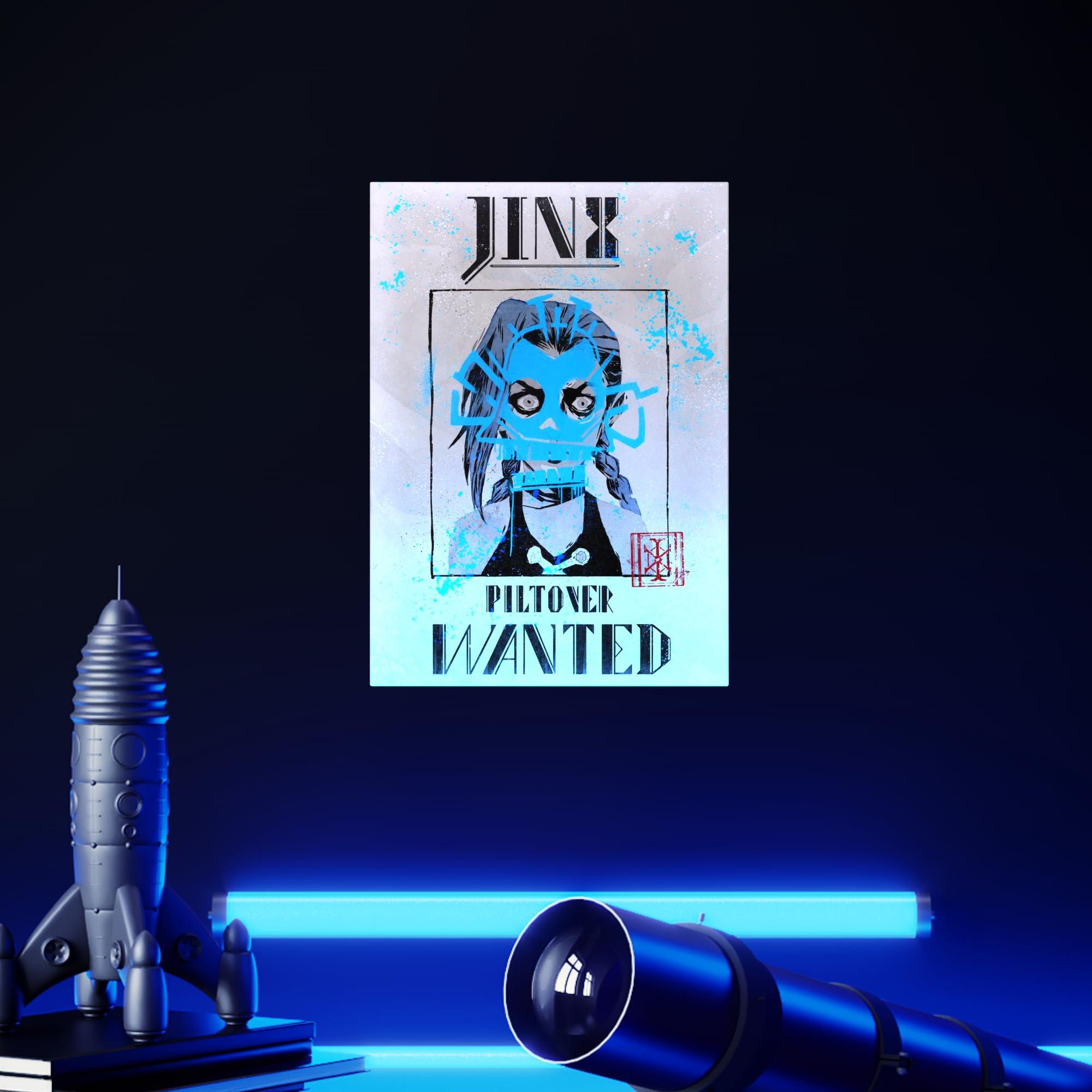 Displate Official Arcane Metal Poster Magnetic Mounting Included Licensed Artwork Modern Wall Decor Wanted Jinxed Light Poster 45 cm x 32 cm - Image 6