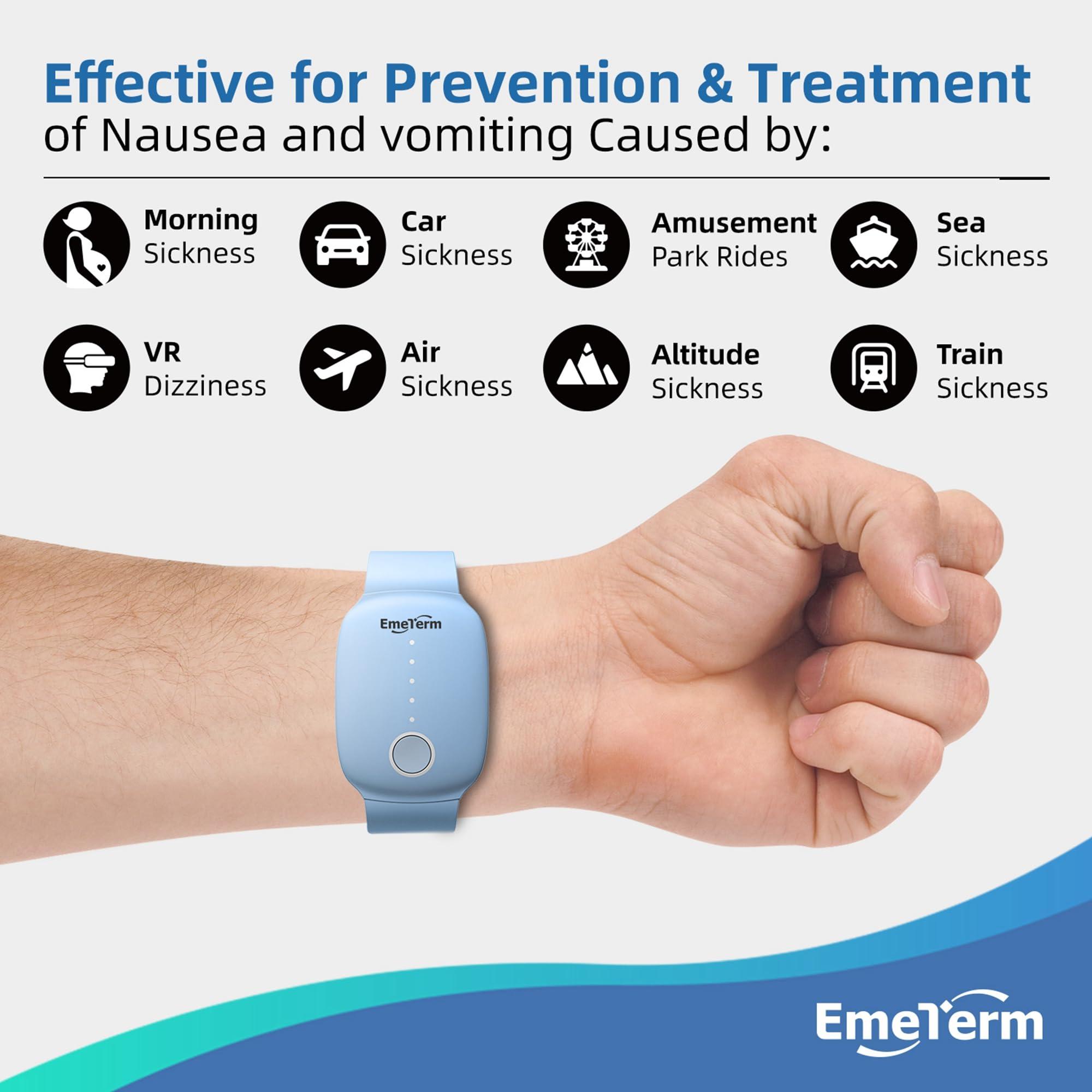 EmeTerm Fashion FDA-Cleared Relieve Nausea Electrode Stimulator Morning Sickness Motion Travel Sickness Vomit Relief Rechargeable No Gel Drug Free Wrist Bands Without Side Effects FSA/HSA Eligible - Image 2