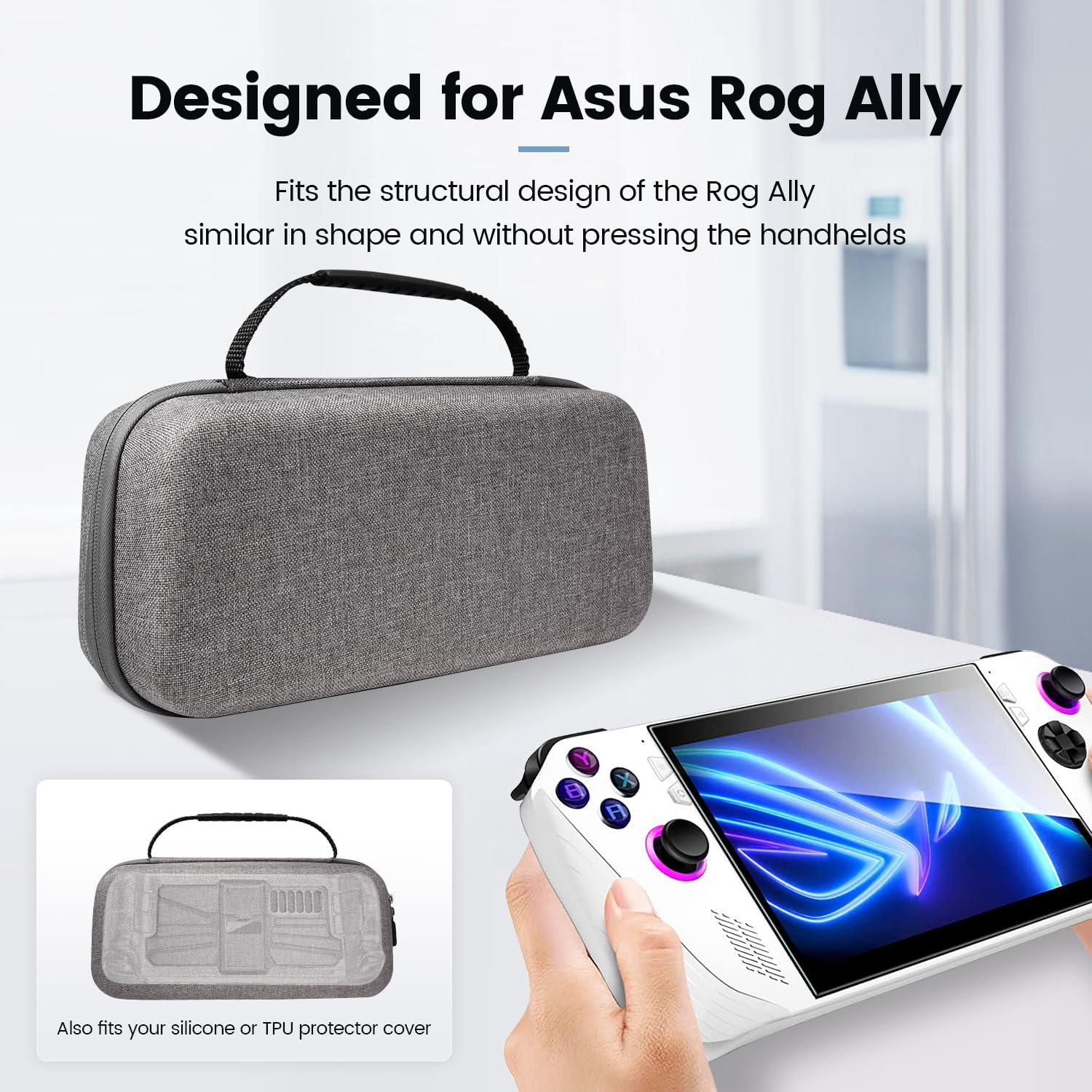 sarlar Rog Ally Carrying Case Compitable with ASUS ROG Ally Gaming Handheld and Accessories, Large Space Hard Shell Case Fit AC Adapter and Power Bank for Travel and Storage - Image 3