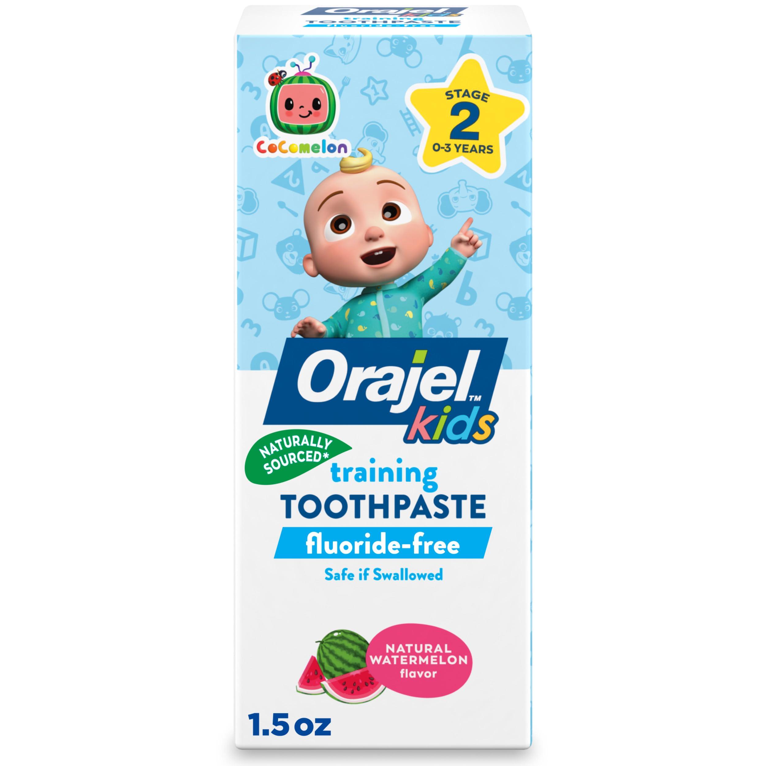 Orajel Kids CoComelon Training Toothpaste Fluoride-Free; #1 Pediatrician Recommended Fluoride-Free Toothpaste*, 1.5oz Tube