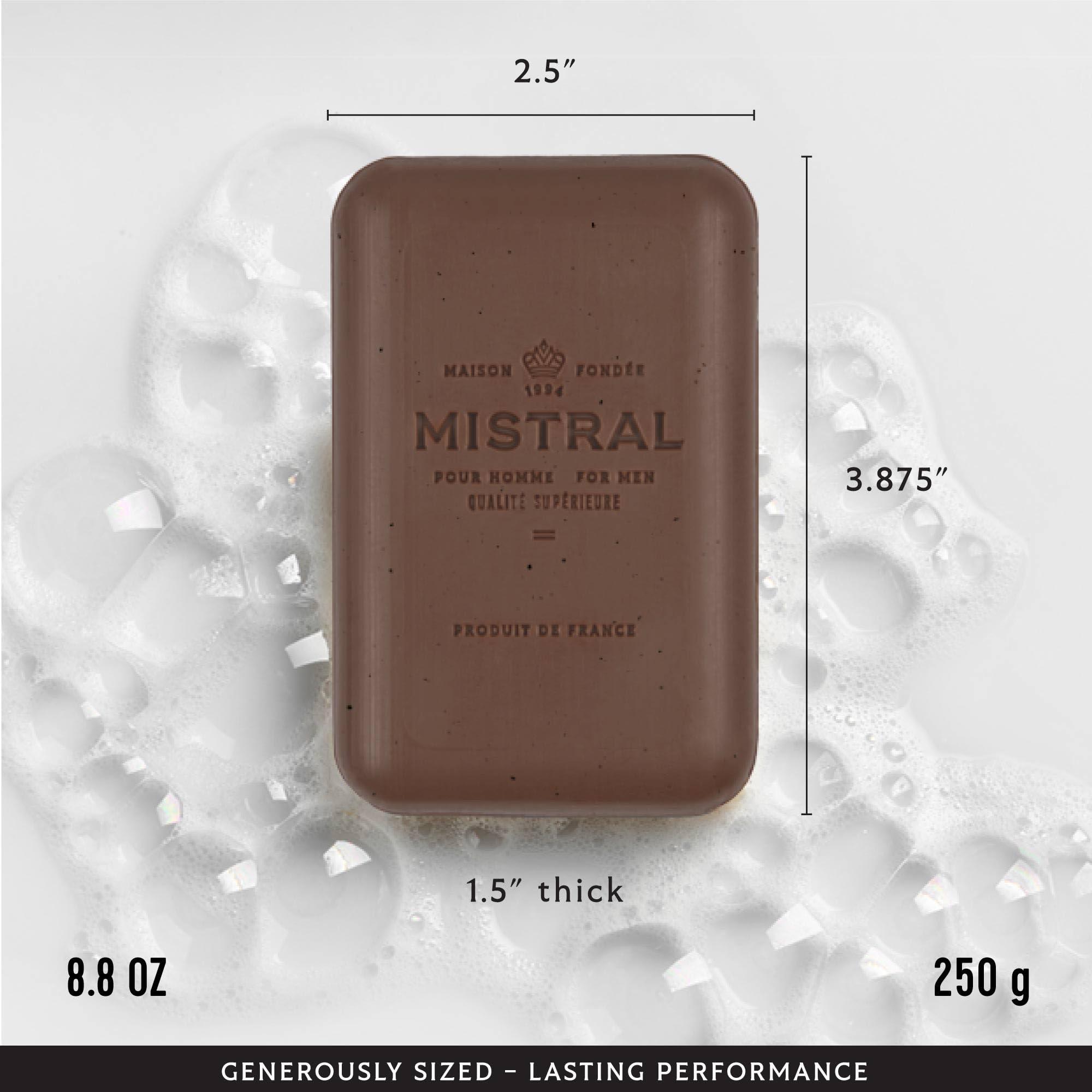 Mistral Bourbon Vanilla Luxury Bar Soap for Men | Men’s Natural Soap Bar | Paraben, Phthalates Free | Moisturizing & Triple-Milled Natural Soap for Men - Made in France | Large, 8.8 oz - Image 3