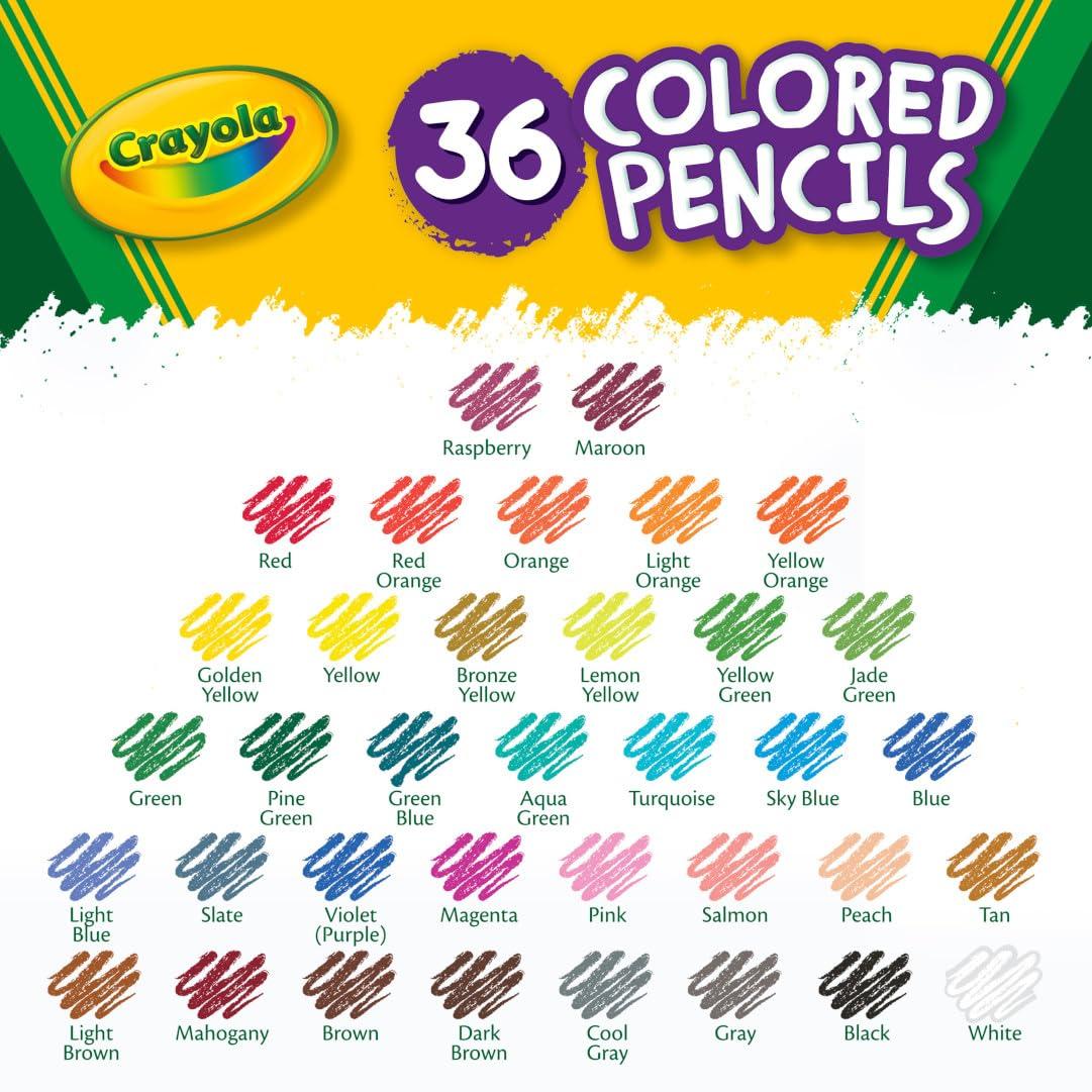 Crayola Colored Pencils (36ct), Kids Pencil Set, Back to School Essentials, Must Have Classroom Supplies for Kids, Pre-Sharpened Coloring Book Pencils, 3+ - Image 4