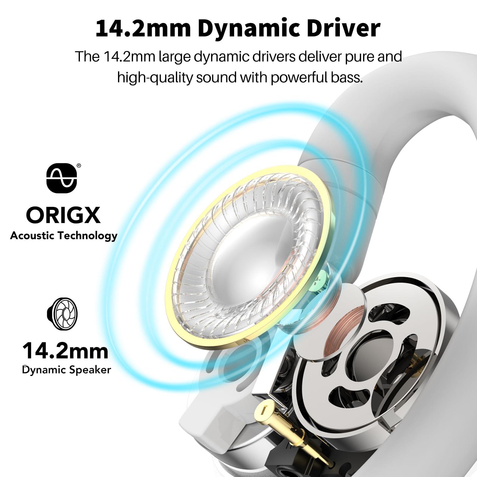 TOZO O2 True Open Ear Wireless Headphones Lightweight with Multi-Angle Adjustment, Bluetooth 5.3 Earbuds with Dual-Axis Design for Long-Lasting Comfort, Crystal-Clear Calls for Driving, White - Image 5