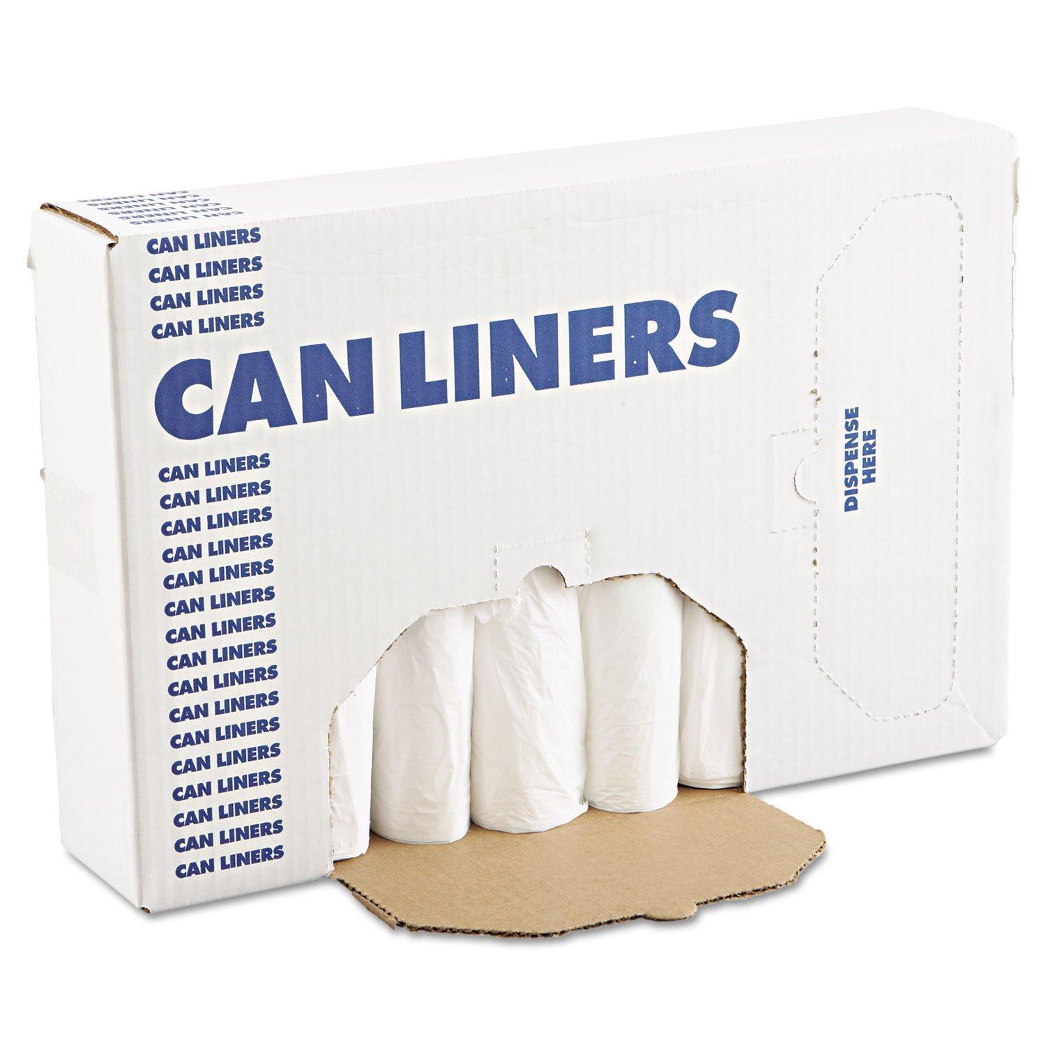 Boardwalk H4832LWKR01 24 in. x 32 in. 16 gal. 0.4 mil. Low-Density Waste Can Liners - White (25 Bags/Roll, 20 Rolls/Carton)