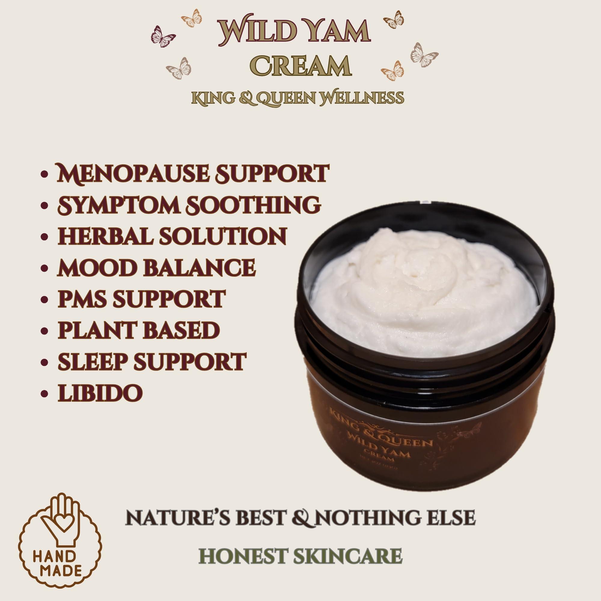 Wild Yam Cream – Women’s Daily Botanical Topical with Red Clover, Chaste Tree, and Schisandra – Clean Plant-Based Skin Moisturizer – 4oz – King & Queen Wellness STANDARD STRENGTH - Image 2