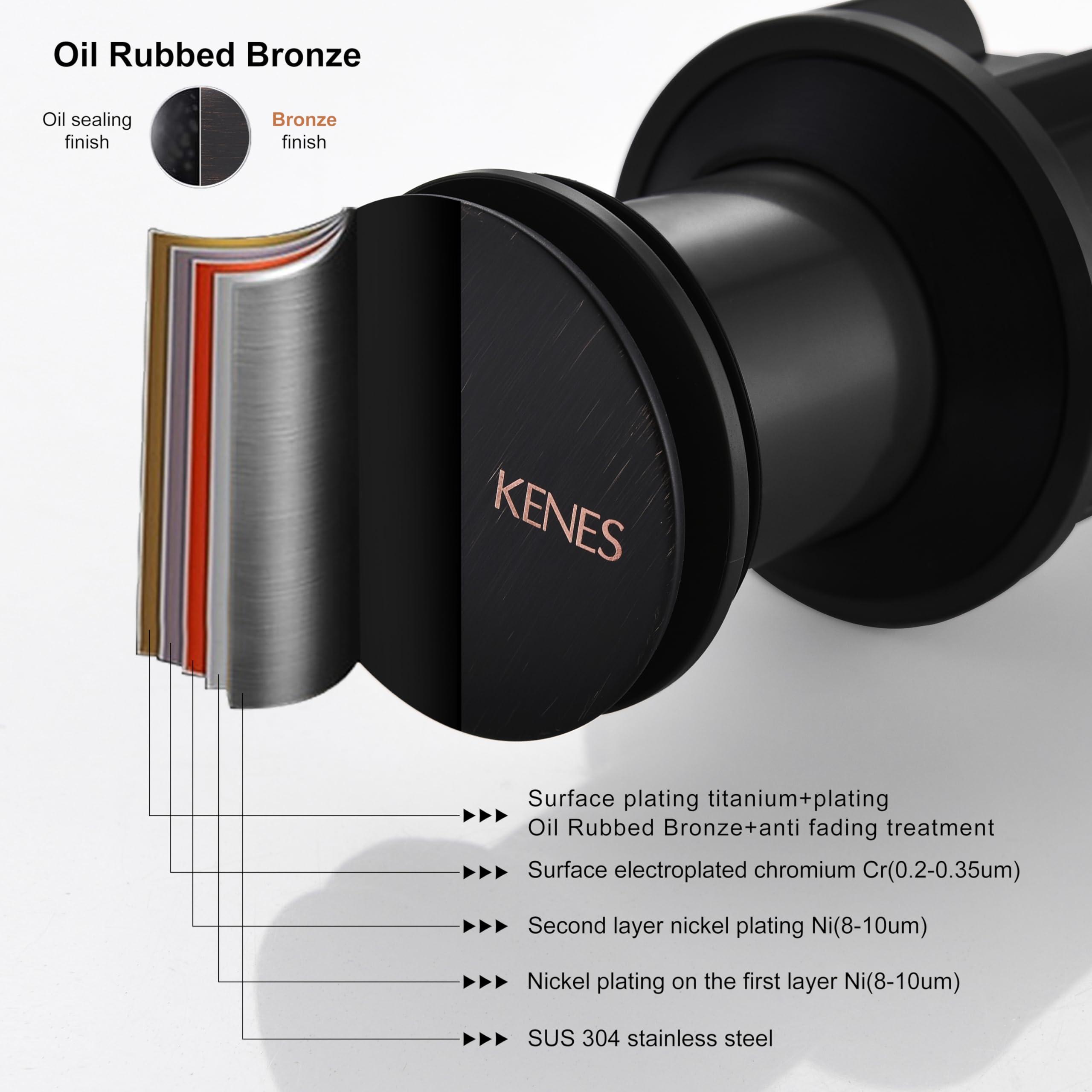 KENES Oil Rubbed Bronze Bathroom Vessel Pop Up Sink Drain, Vanity Faucet Sink Drain Stopper, Sink Drain Assembly Without Overflow Anti Clog Pop Up Drain - Image 8