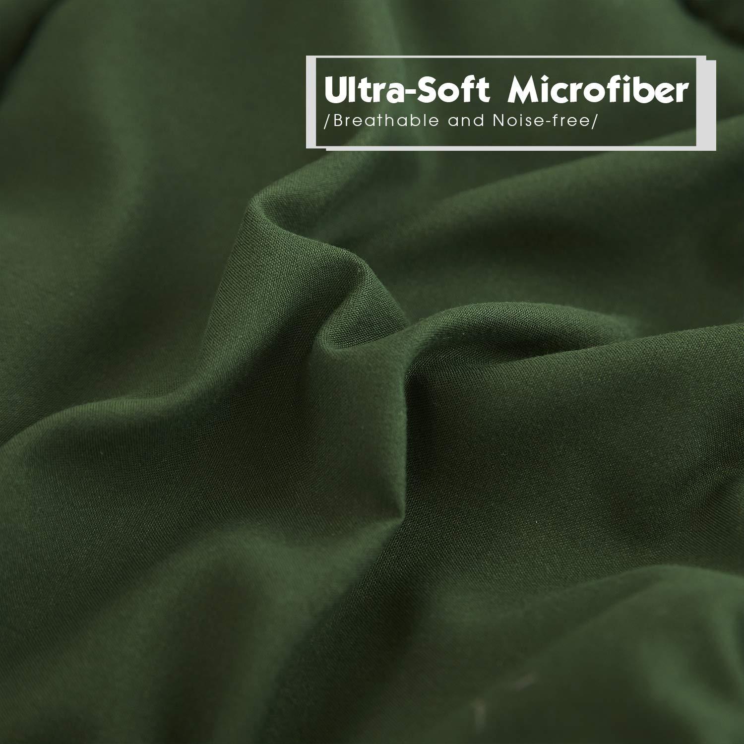 HIG 3pc Green Queen Size Comforter Set - All Season Reversible Down Alternative Comforter with Two Shams - Quilted Duvet Insert with Corner Tabs - Box Stitched Blanket - Breathable, Soft, Fluffy - Image 4