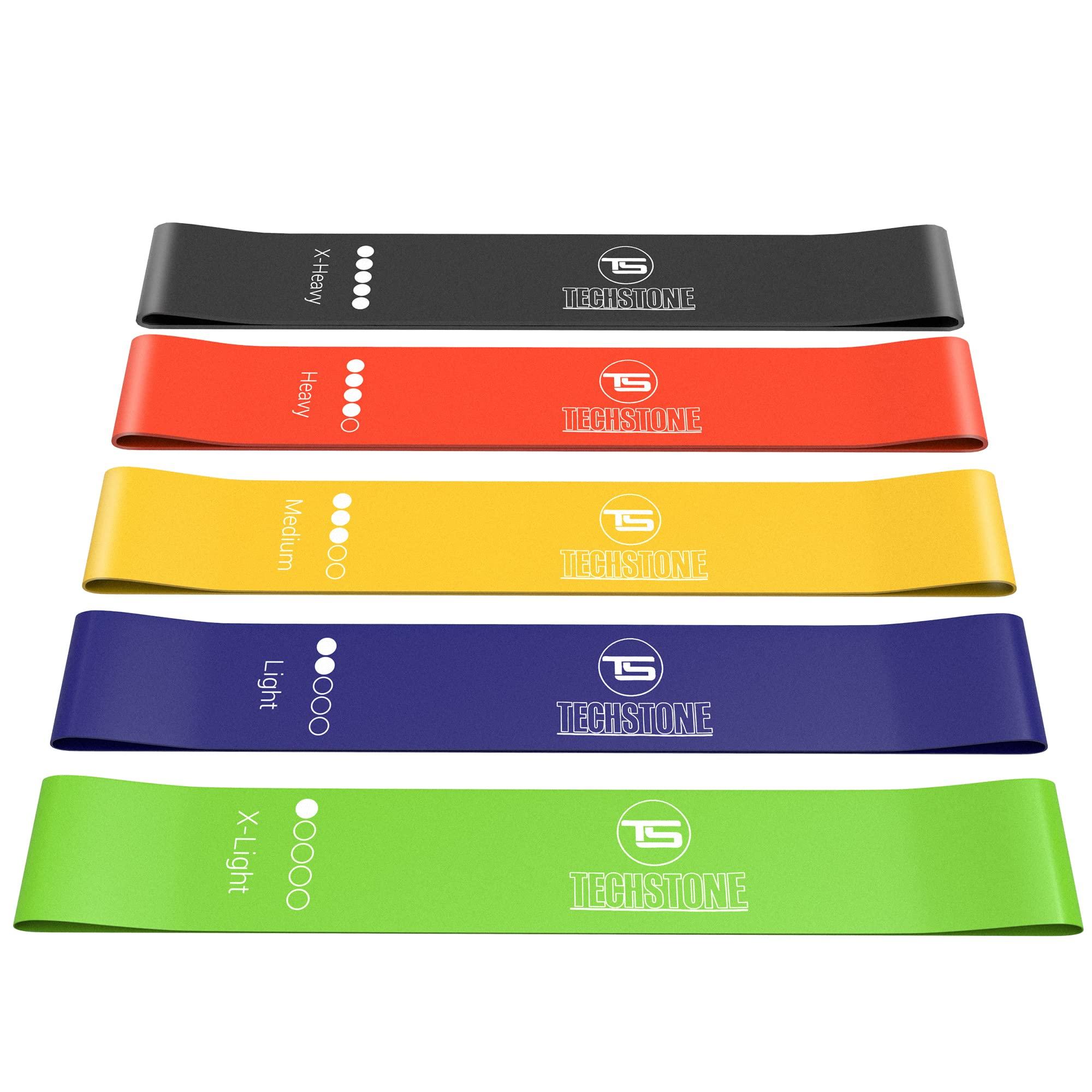 TechStone Resistance Bands Set for Men and Women, Pack of 5 Different Levels Elastic Band for Home Gym Long Exercise Workout – Great Fitness Equipment for Training, Yoga – Free Carrying Bag (Blue) - Image 2