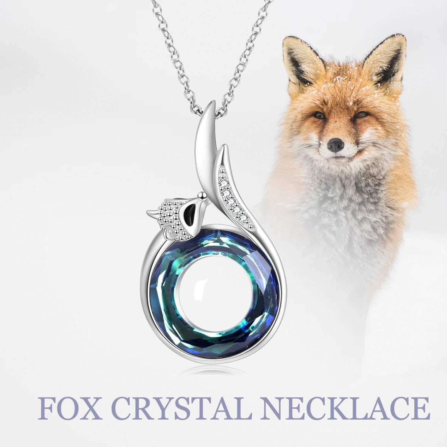AOBOCO Sterling Silver Fox Tail Pendant Necklace Embellished With Crystals From Austria, Fine Jewelry Gifts for Fox Lovers and Women - Image 5