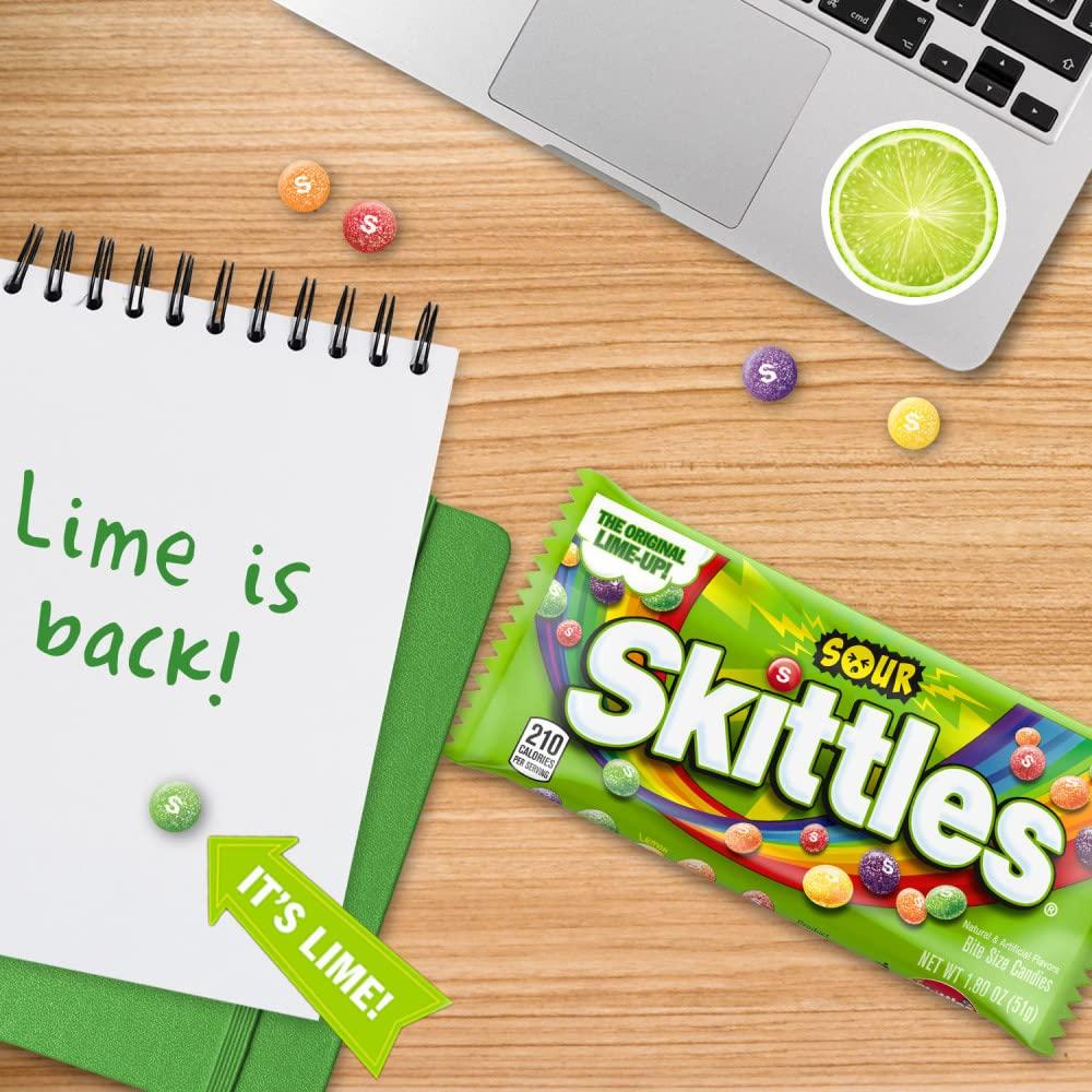 SKITTLES Sours Individually Wrapped Full Size Chewy Candy Packs, 24 Ct Bulk Box - Image 9