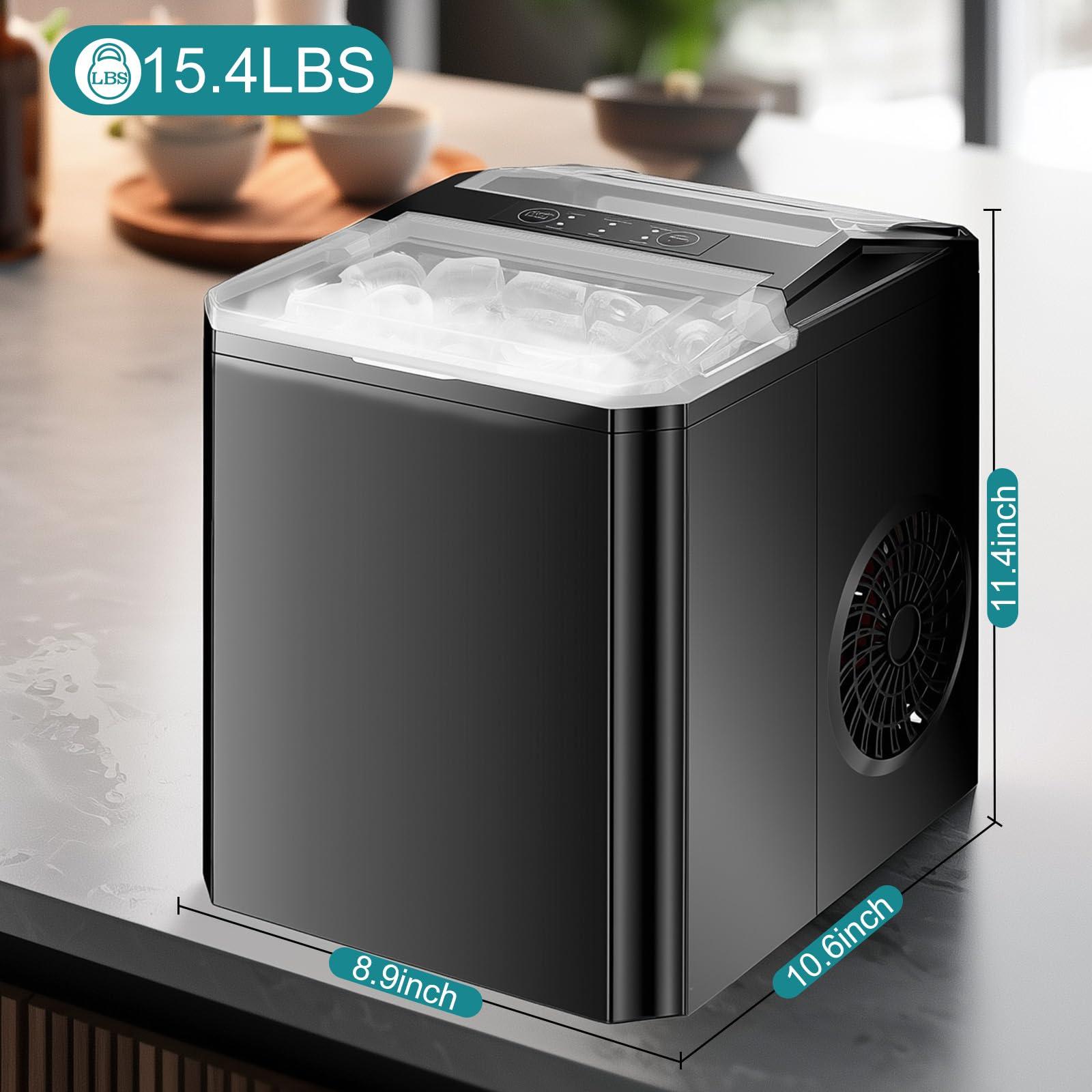 OLIXIS Ice Maker, Ice Makers Countertop with Handle, Portable Ice Machine, 9 Bullet Ice Cubes in 6 Mins, 26lbs in 24Hrs, Auto-Cleaning, with Basket and Scoop, for Home, Kitchen, RV, Camping, Black - Image 8