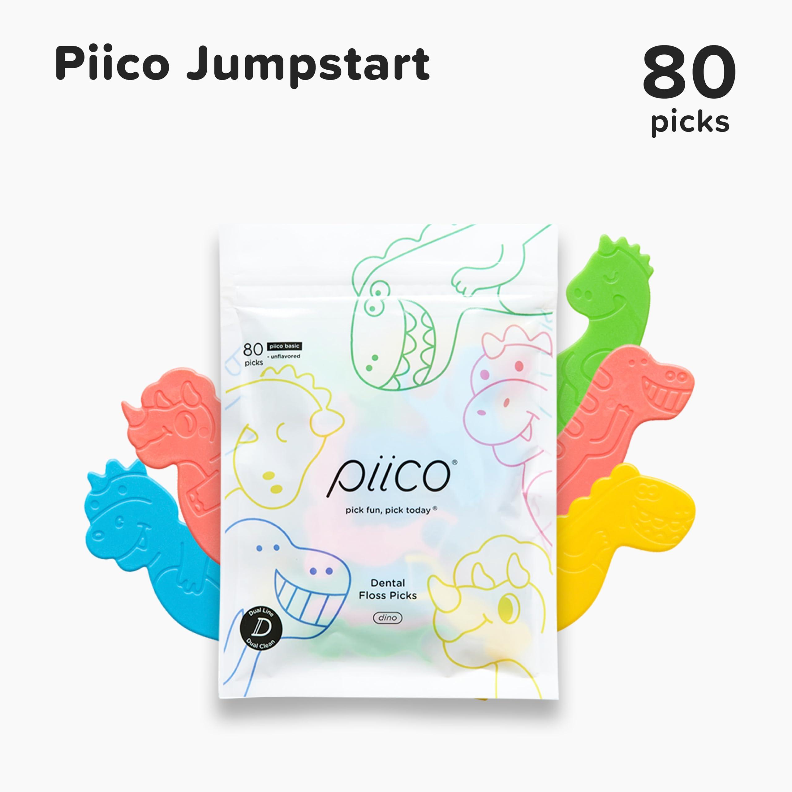 Piico Unflavored Kids Floss - No Fluoride Dual Line Dental Floss Picks - Fun Oral Care in Colorful Floss Sticks Design - Kids Flossers Avoid Tooth Decay & Gum Disease - 80 Count Dino - Image 8