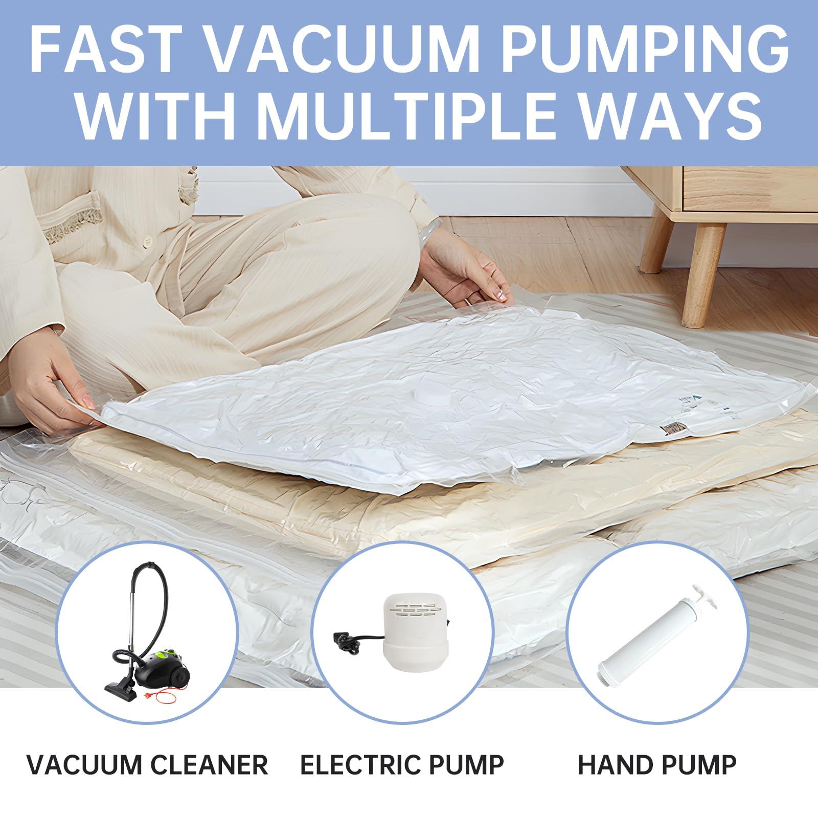 12 Pack Vacuum Seal Bags for Clothing, Vacuum Storage Bag with Electric Pump, Vacuum Bags for Travel, Luggage Compression Packing, Space Saver Bags (3 Small, 3 Medium, 3 Large, 3 Jumbo) - Image 4