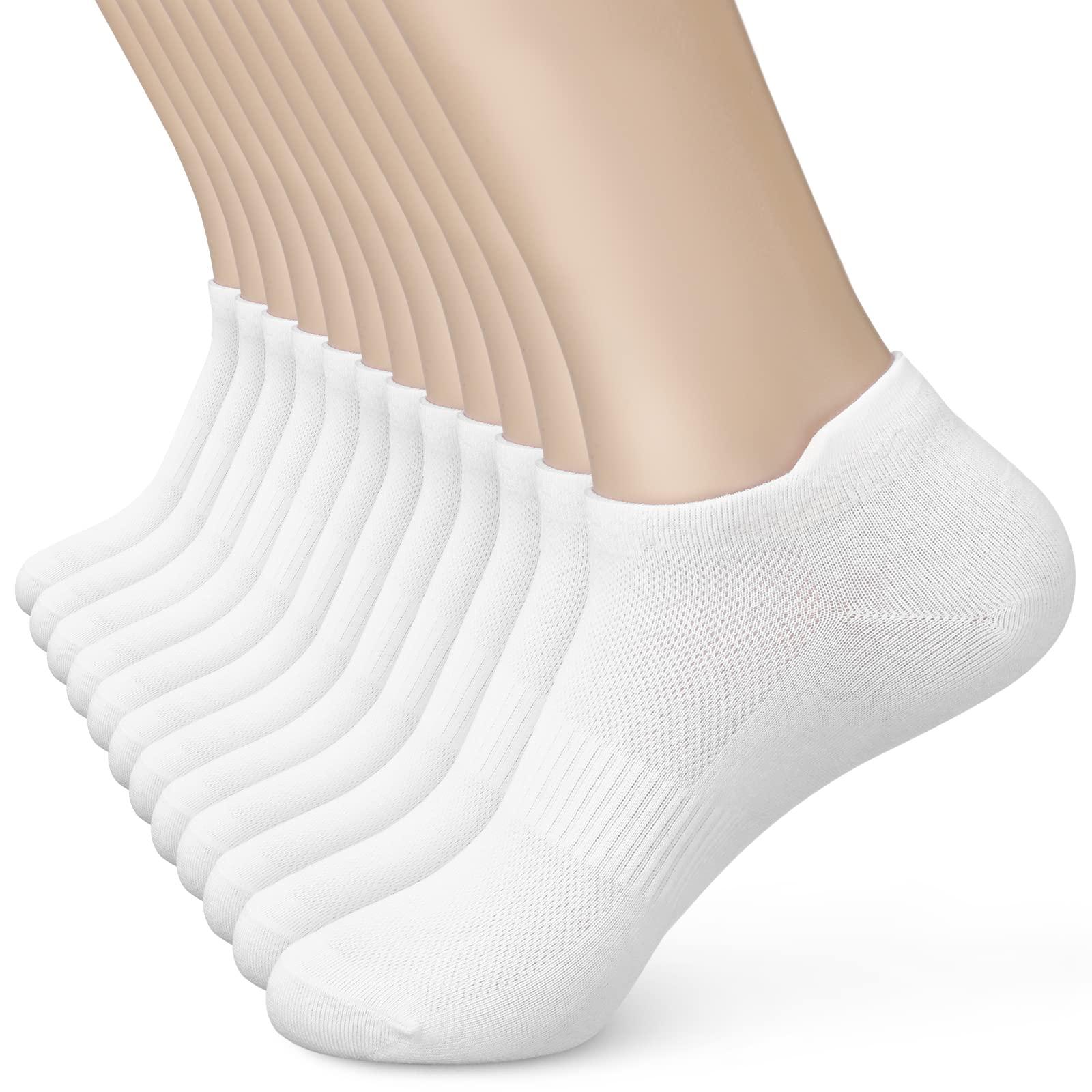 Women's Ankle Cotton Socks - Low Cut Athletic Running Soft Thin No Show White Socks With Tab 6 Pairs - Image 1