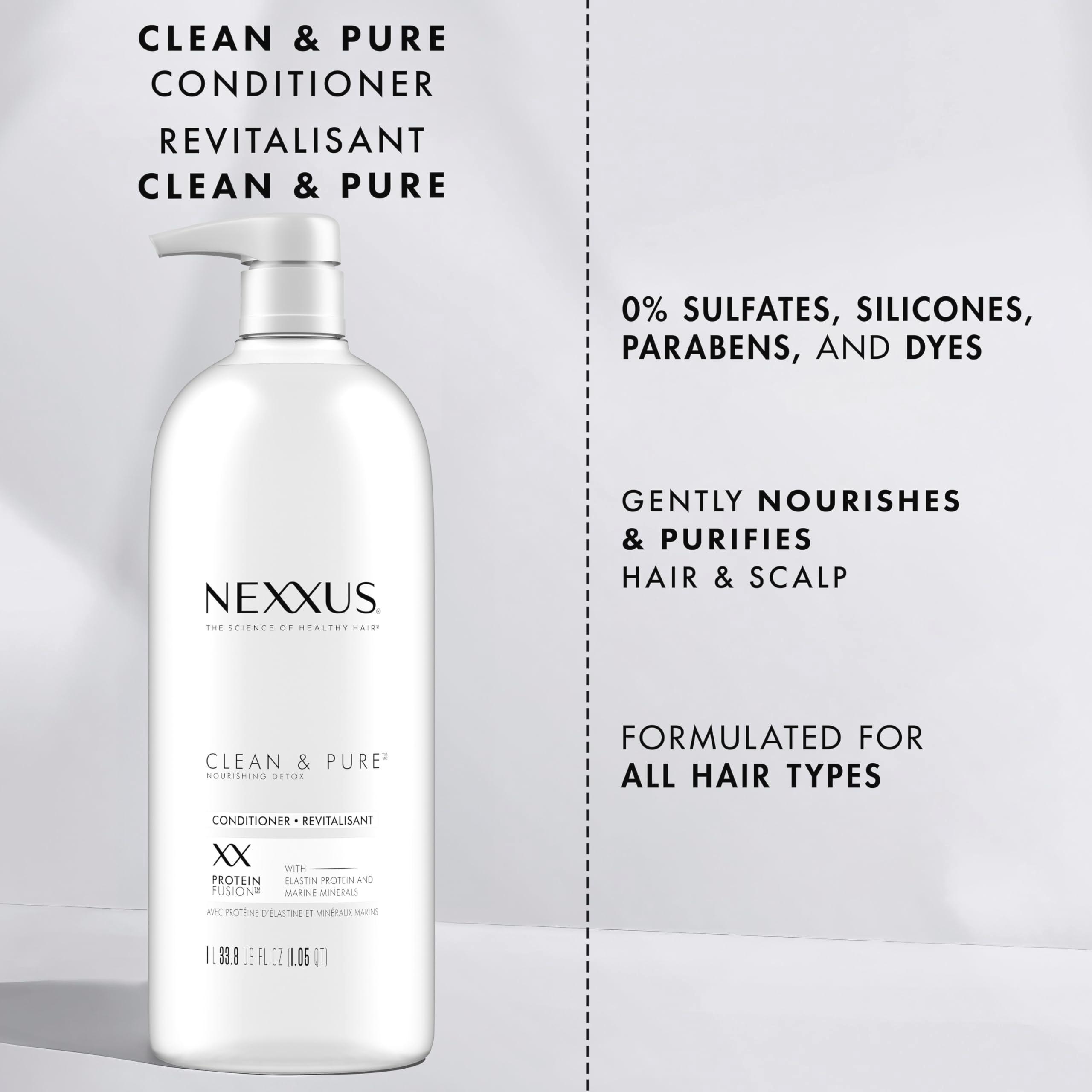 Nexxus Clean and Pure Conditioner, With ProteinFusion, Nourished Hair Care Silicone, Dye And Paraben Free 33.8 oz - Image 3