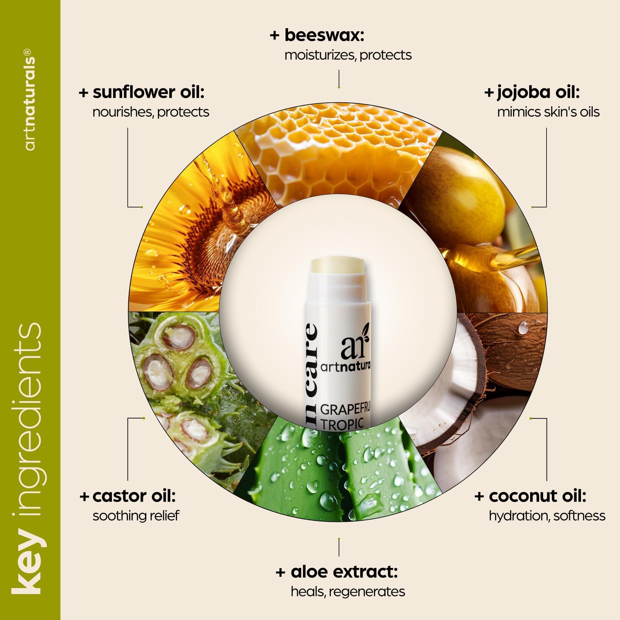 ArtNaturals Organic Beeswax Lip Balm Gift Set - Assorted Flavors with Aloe, Coconut & Jojoba Oils - Image 4
