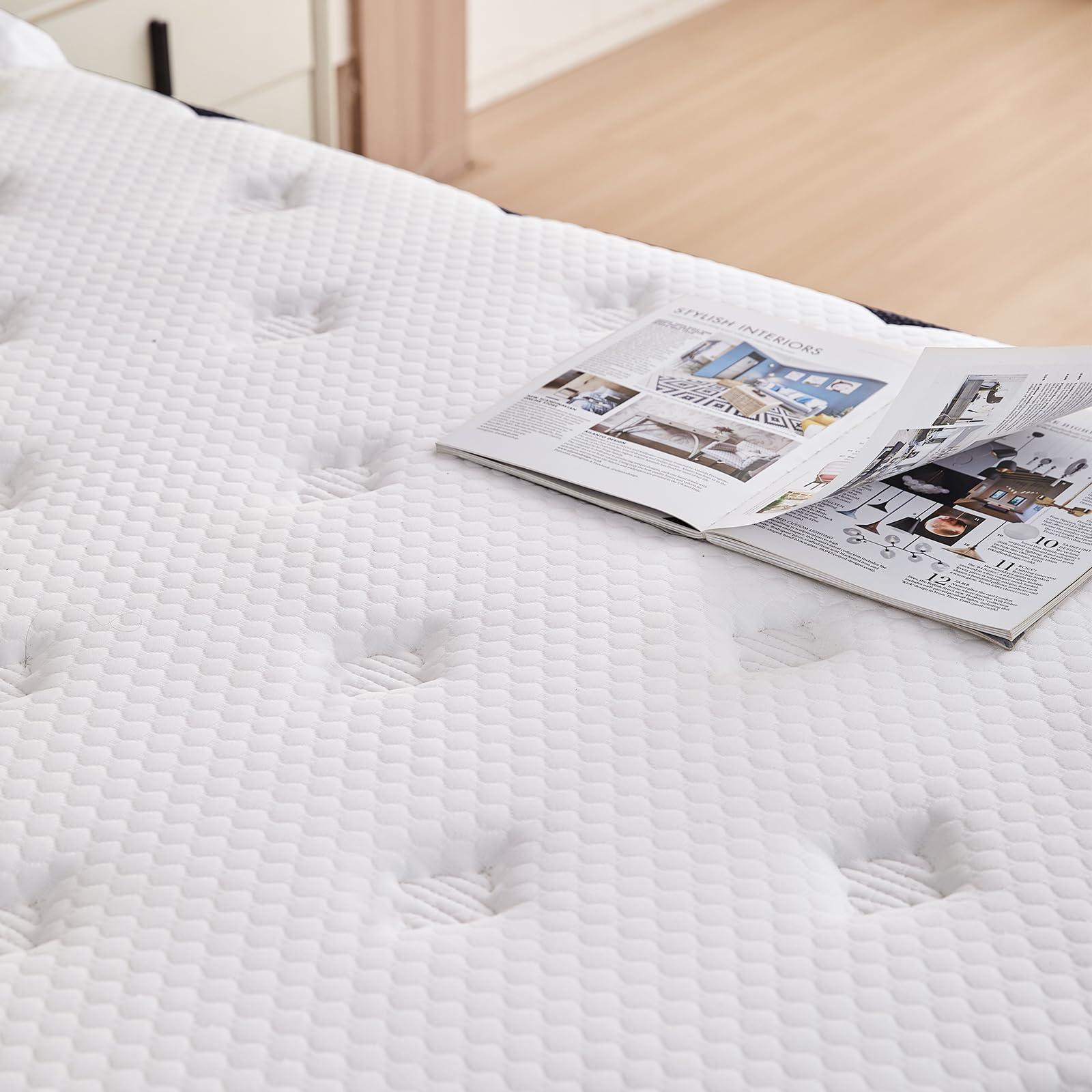 Caopu King Size Mattress, 12 inch Hybrid Mattress in a Box, Medium Firm, Pressure Relief & Motion Isolation, Gel Memory Foam Pocket Springs, CertiPUR US Certified, 365 Nights Trial - Image 2