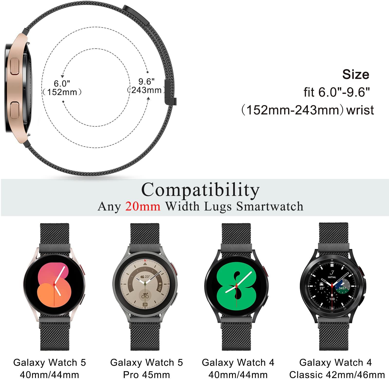 Samsung Galaxy Watch 5 Bands - 40mm, 44mm, 45mm Compatible, Stainless Steel Replacement Straps for Women & Men - Image 3