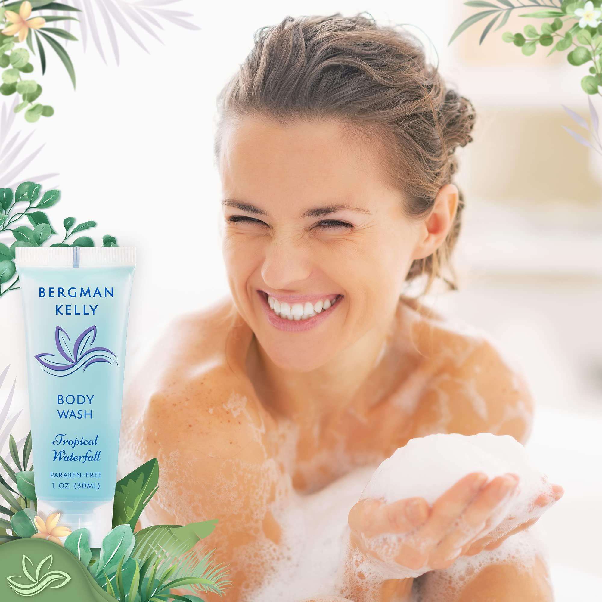 BERGMAN KELLY Travel Size Body Wash (1 fl oz, 100 PK, Tropical Waterfall), Delight Your Guests with an Invigorating and Refreshing Hotel Body Wash, Mini and Small Size Guest Hotel Toiletries in Bulk - Image 7