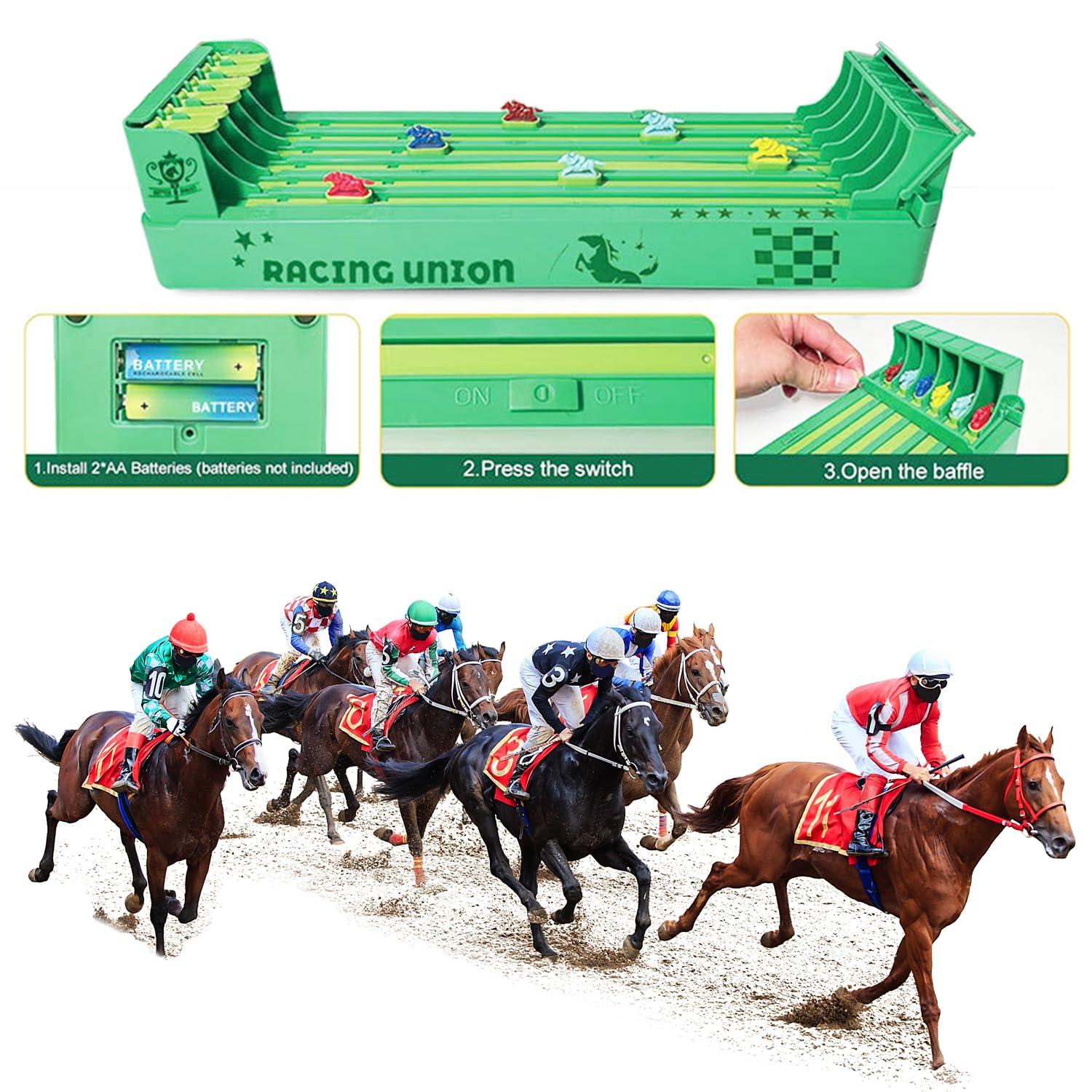 Junbinwon&NP Horse Racing Game Electronic Horse Race Board Game with 6 Horses 6 Card 1 erasable Marker Pen - Image 3