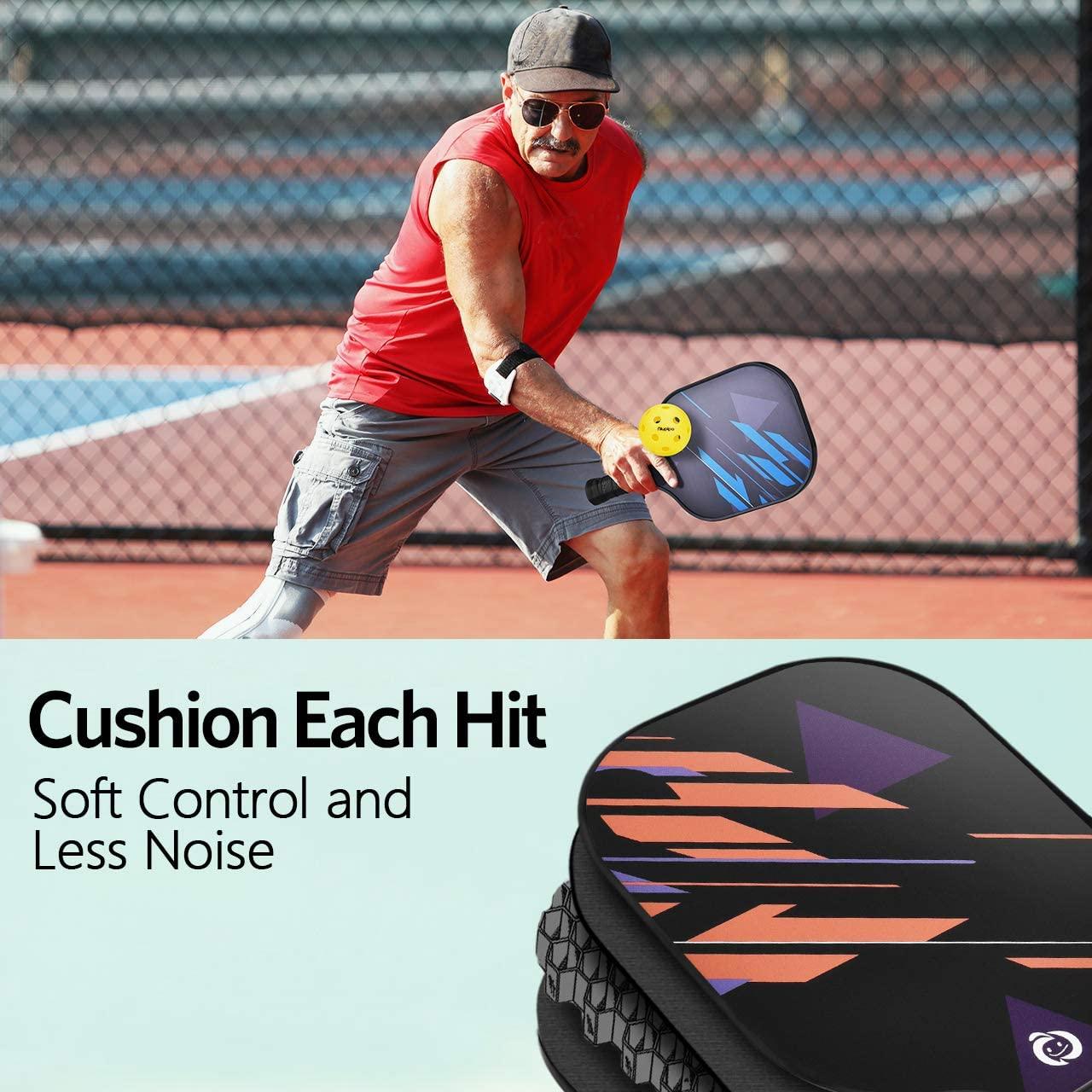 niupipo Pickleball Paddles Set of 2/4, USAPA Approved Lightweight Pickleball Rackets, Durable Fiberglass Surface with Polypropylene Honeycomb Core, Cushion Grip and Carry Bag - Image 5