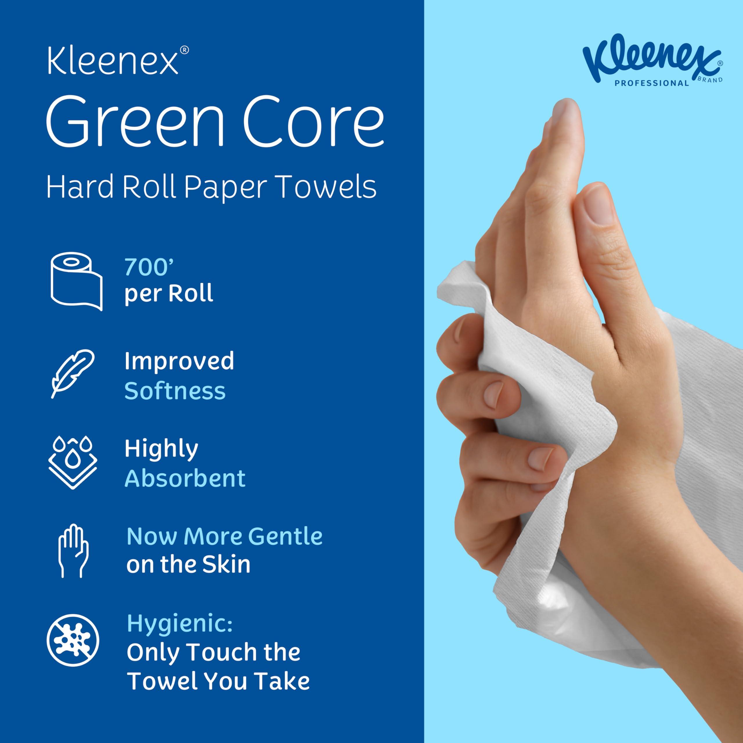 Kleenex Professional Hard Roll Paper Towels, Bulk (25630), Premium Absorbency Pockets, White, for Scott-brand Green Core Dispensers (6 Rolls at 700' Each, 4,200'/Case) - Image 10