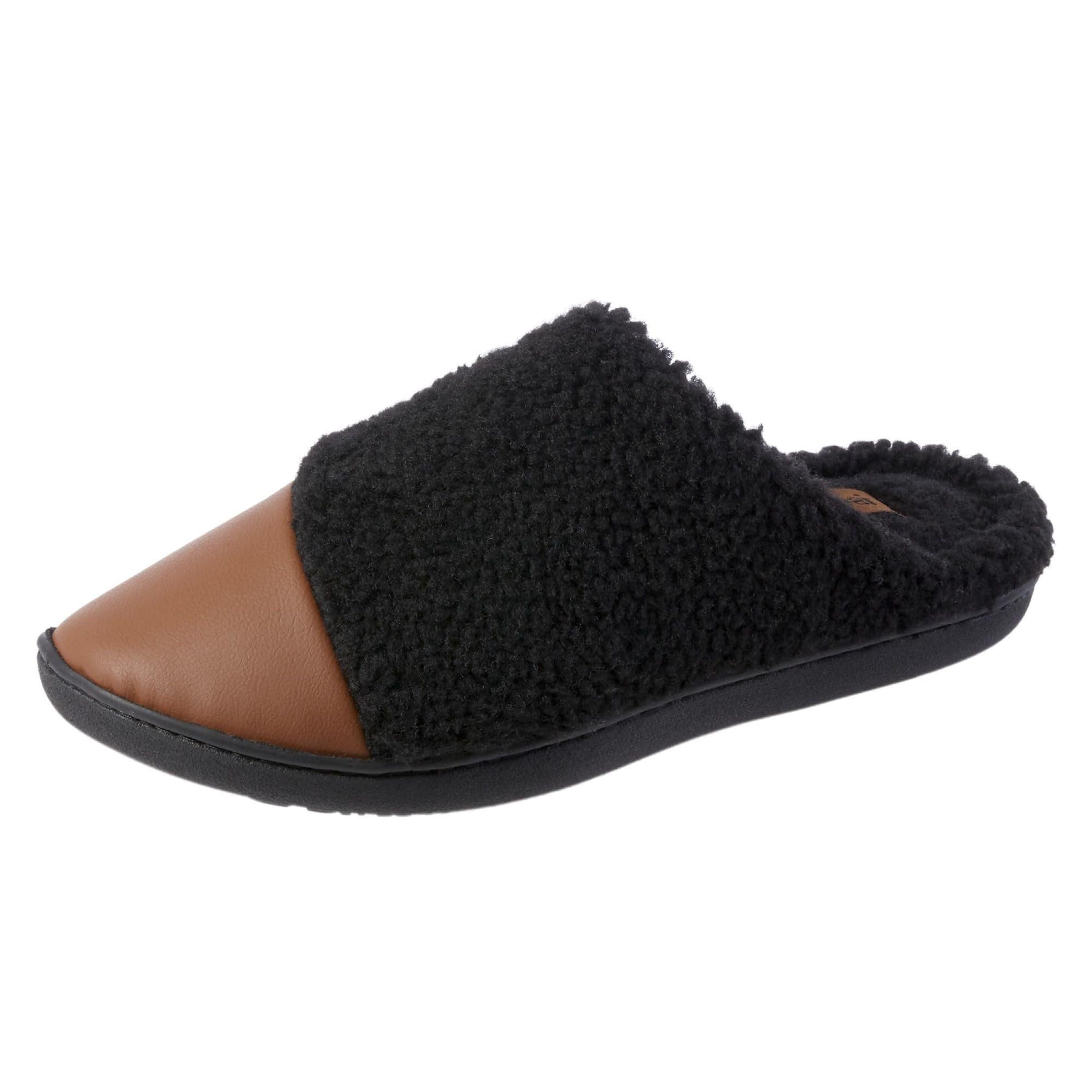Isotoner Women's Clog Slipper: Indoor/Outdoor, Non-Slip, Memory Foam, Vegan Leather, Machine Washable