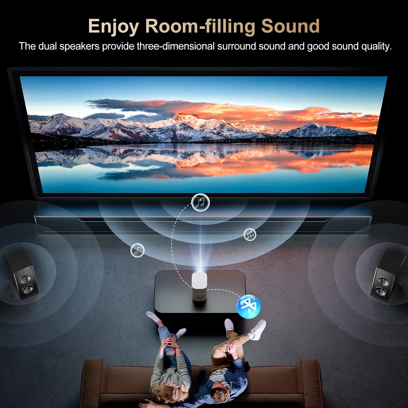[Electric Focus]Projector with WiFi and Bluetooth, Native 1080P 15,000 Lumens 4K Supported, Agreago Outdoor Movie Projector for Home Theater UP to 300", for iOS/Android/Laptop/TV Stick/HDMI/USB - Image 3