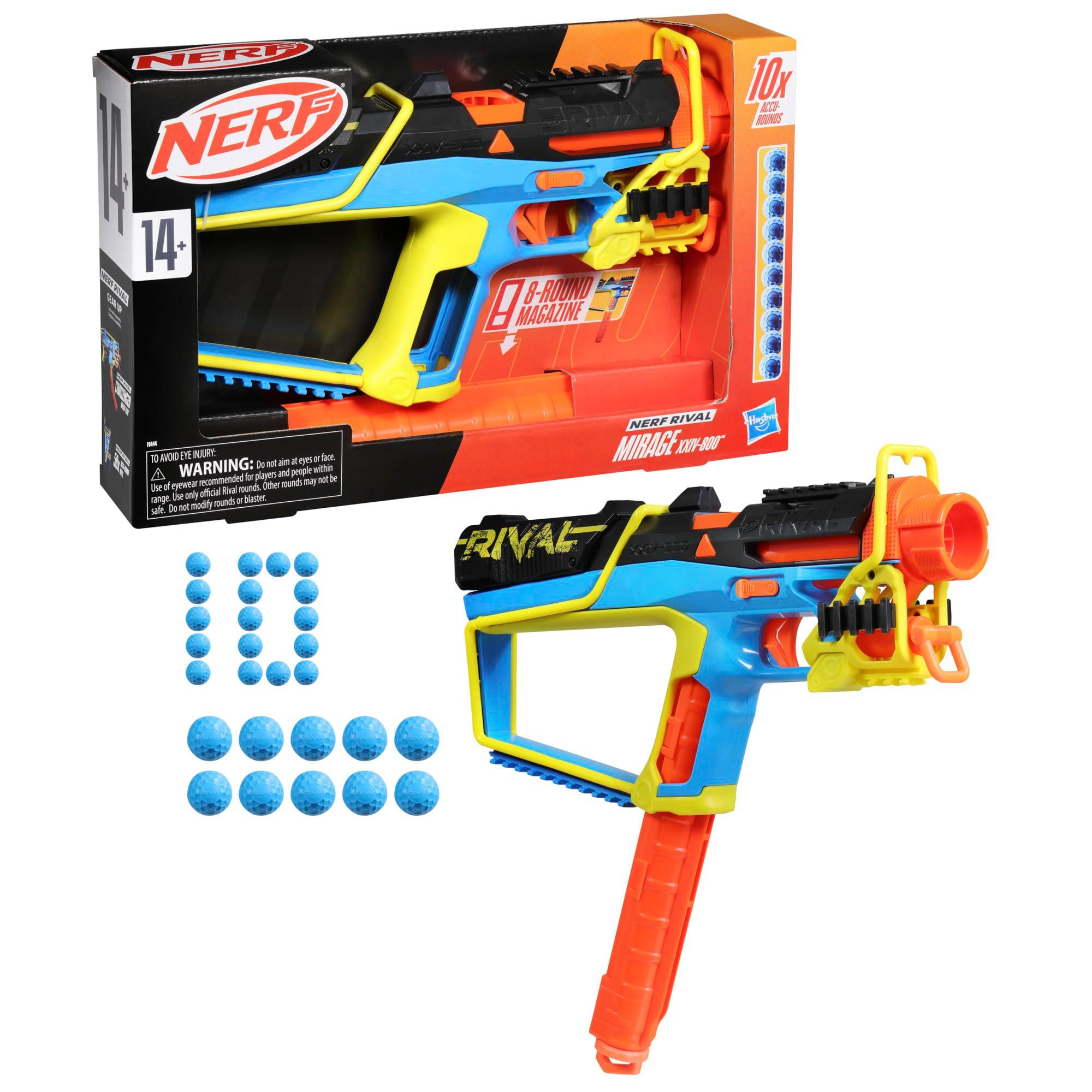Nerf Rival Mirage XXIV-800 Blaster, 10 Nerf Rival Accu-Rounds, 2 Ways to Load, 8 Round Removable Magazine, Pump Action Priming, Gifts for Teens - Image 15
