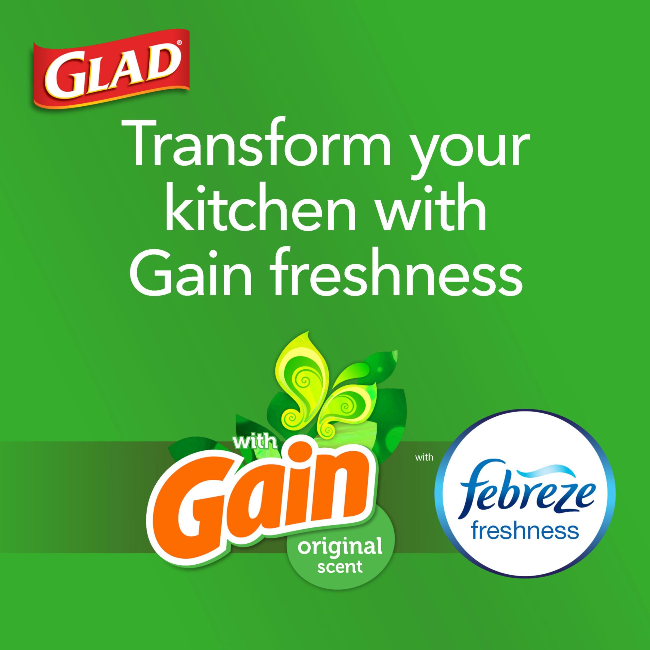 Glad Tall Kitchen Trash Bags 13 Gallon, Gain Original Garbage Bags, Odorshield with Drawstring, 110 Count - Image 3