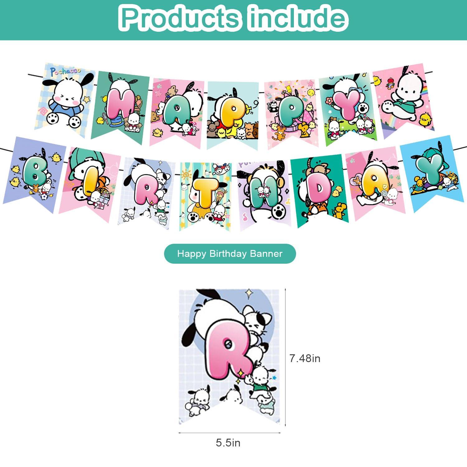Pochacco Themed Birthday Party Supplies,Kawaii Pochacco Balloons Decorations for Party Happy Birthday Balloons, Cupcake Toppers, Cake Toppers, Cartoon Pochacco Themed Latex Balloons - Image 2