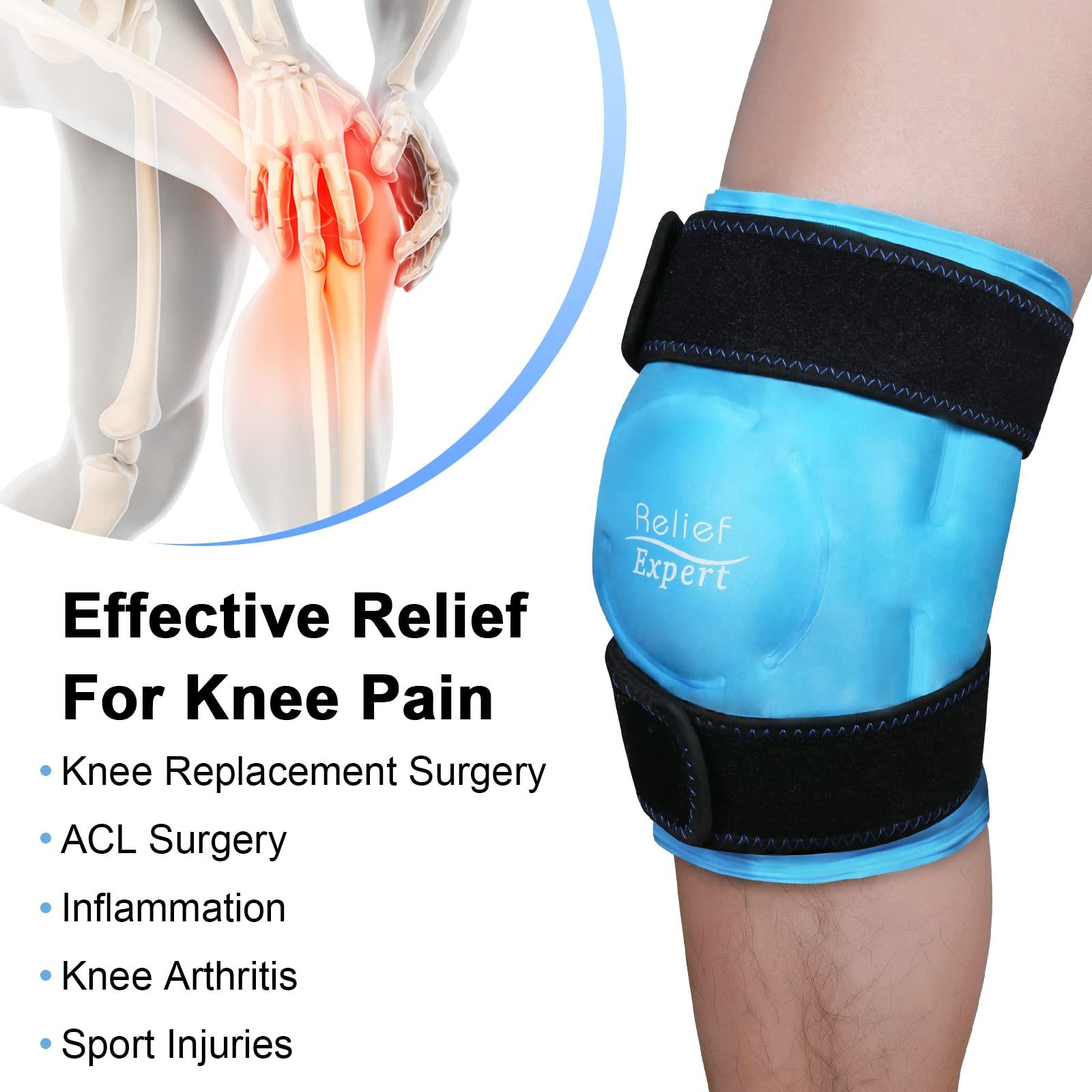 Relief Expert Knee Ice Pack Wrap Around Entire Knee, Large Ice Pack for Leg Soothing Discomfort, Reusable Ice Wraps with Cold Compress for Musclar Relaxation, Post-Workout Recovery,L - Image 2