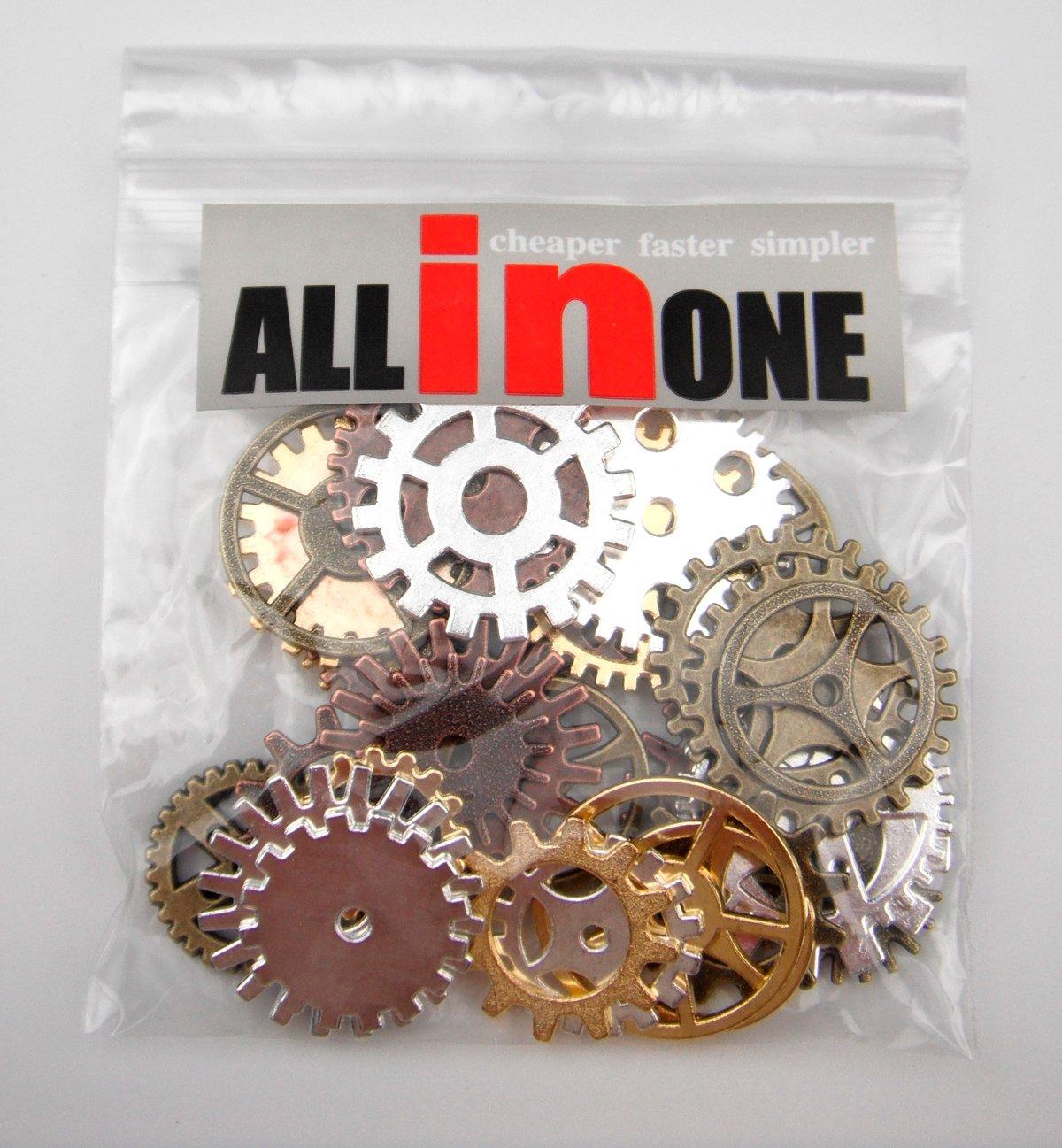 ALL in ONE 100 Gram Steampunk Gear Wheel Charms Cog Connectors Pendants Jewelry Finding DIY Craft (MIX) - Image 3